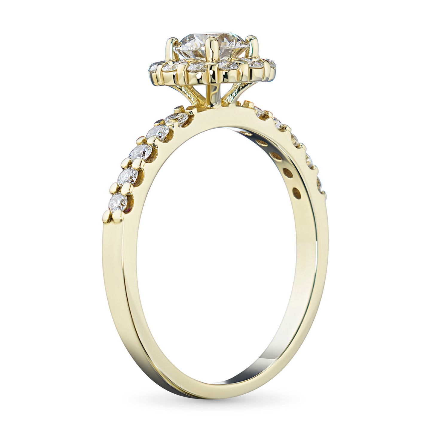 14K Yellow Gold Ring with Lab-Created Diamonds 0.77 CT.TW