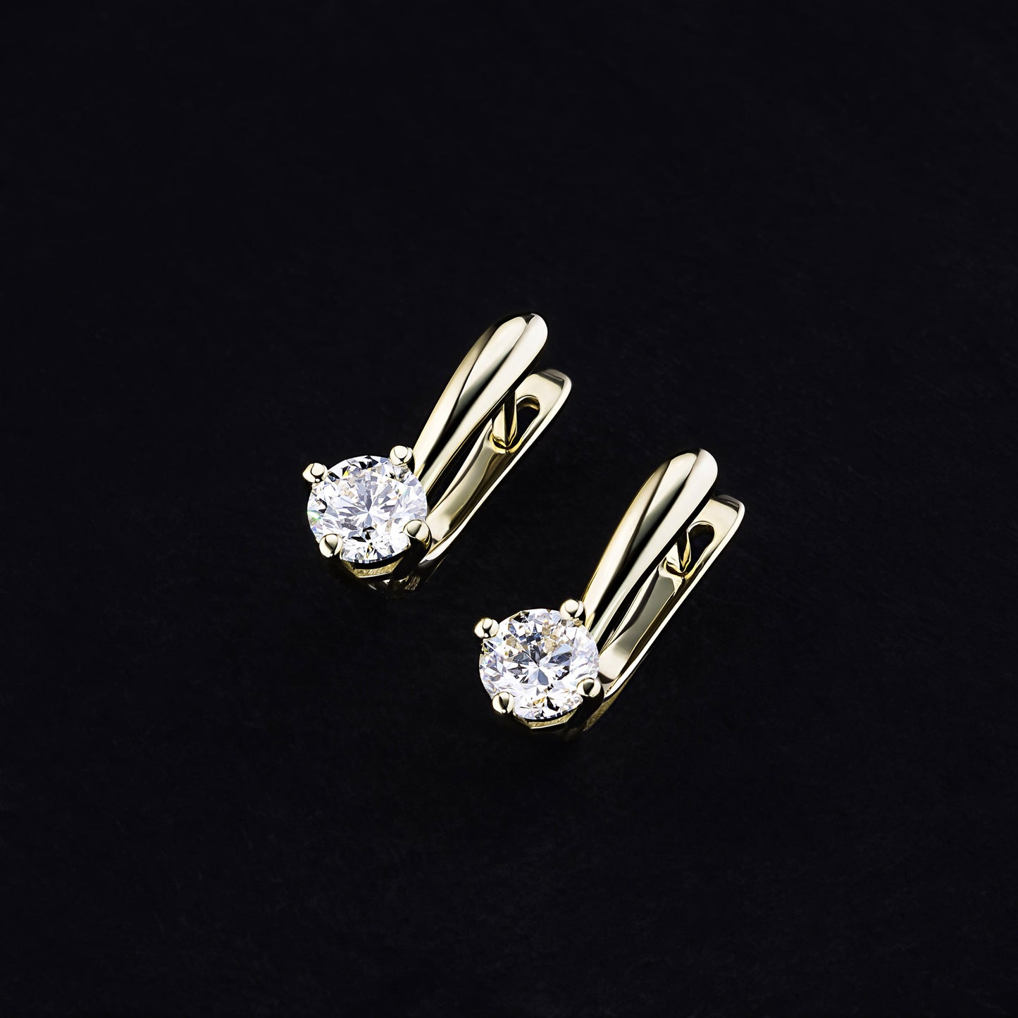 14K Yellow Gold Earrings with Lab-Created Diamonds 0.690 CT.TW