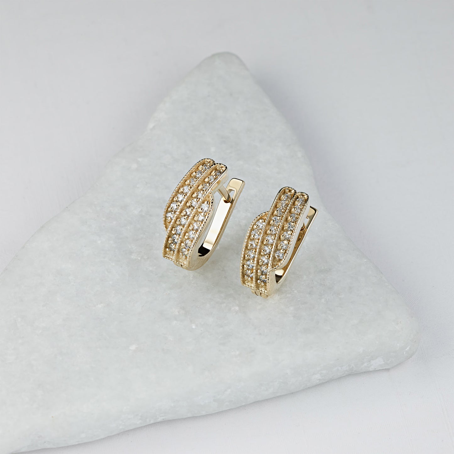 14K Yellow Gold Earrings with Lab-Created Diamonds 0.390 CT.TW