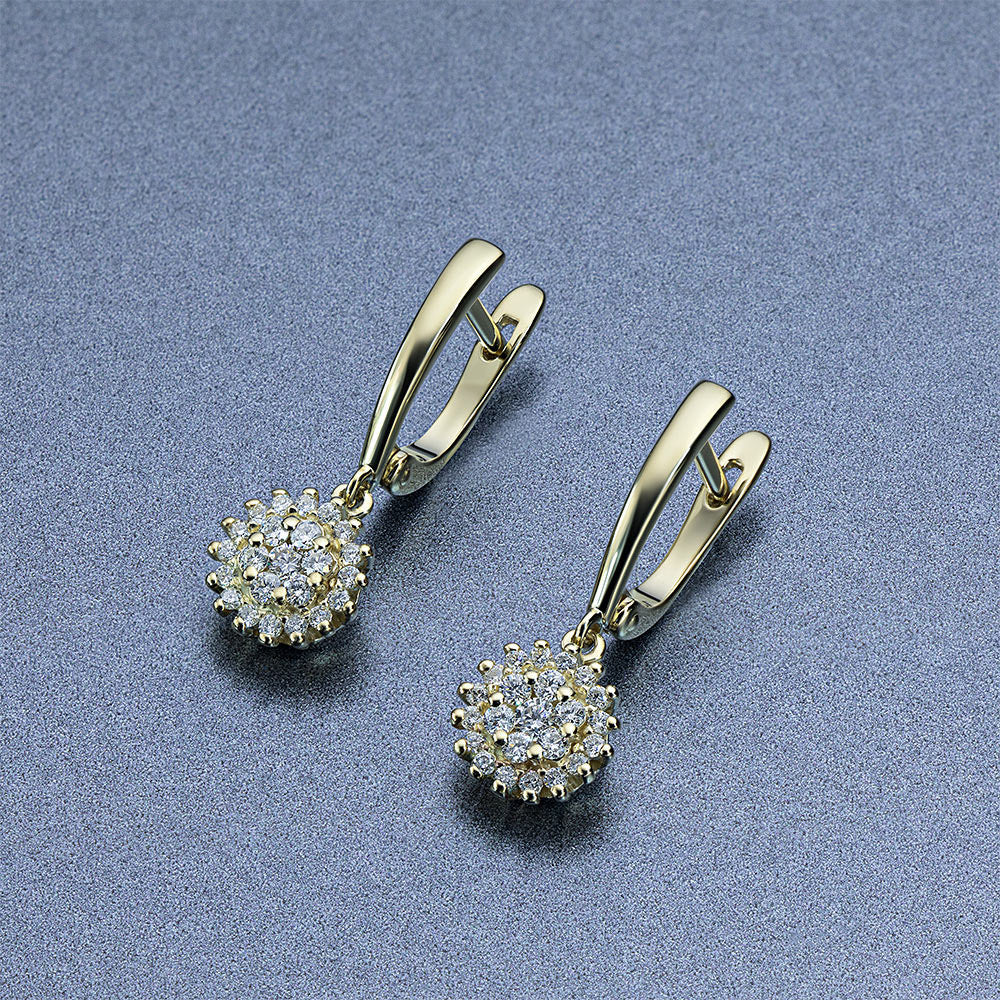 14K Yellow Gold Earrings with Lab-Created Diamonds 9.060 CT.TW