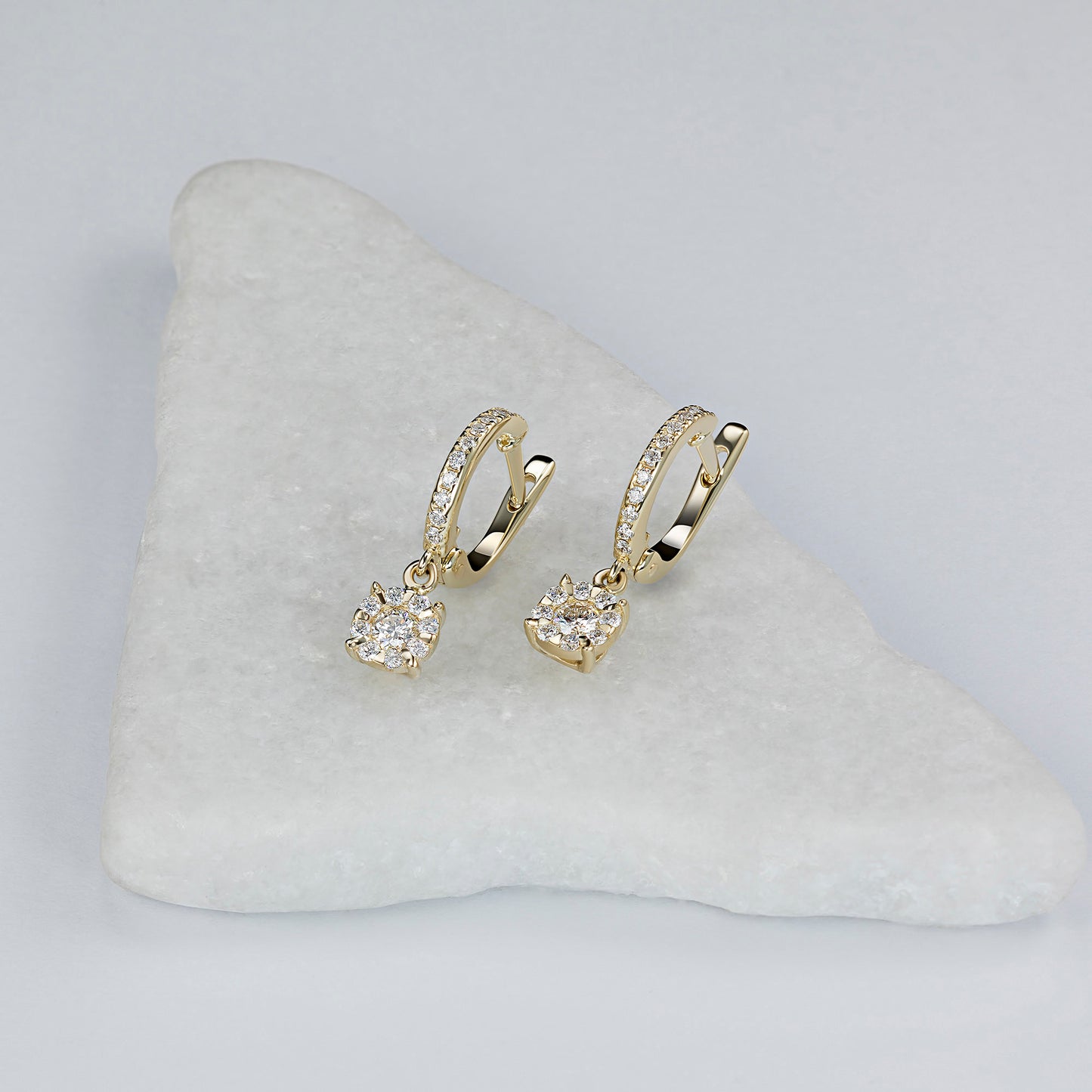 14K Yellow Gold Earrings with Lab-Created Diamonds 0.550 CT.TW
