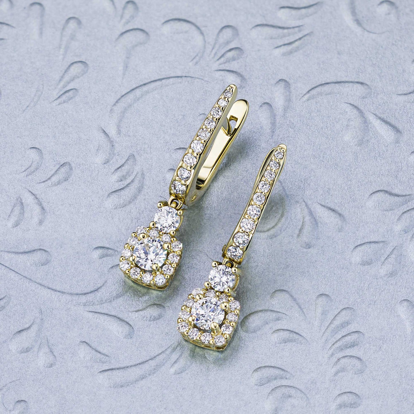 14K Yellow Gold Earrings with Lab-Created Diamonds 1.01 CT.TW