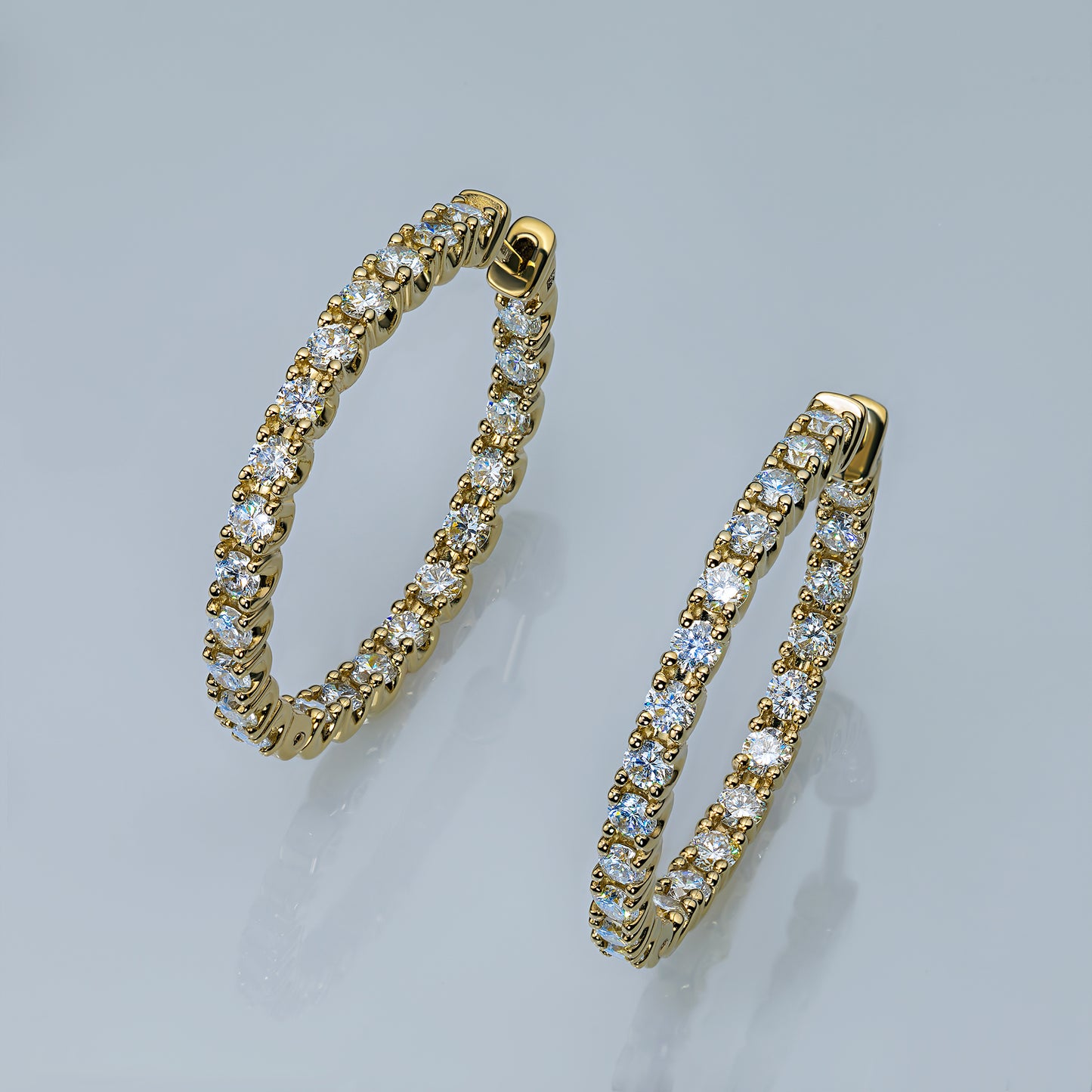 14K Yellow Gold Earrings with Lab-Created Diamonds 2.740 CT.TW