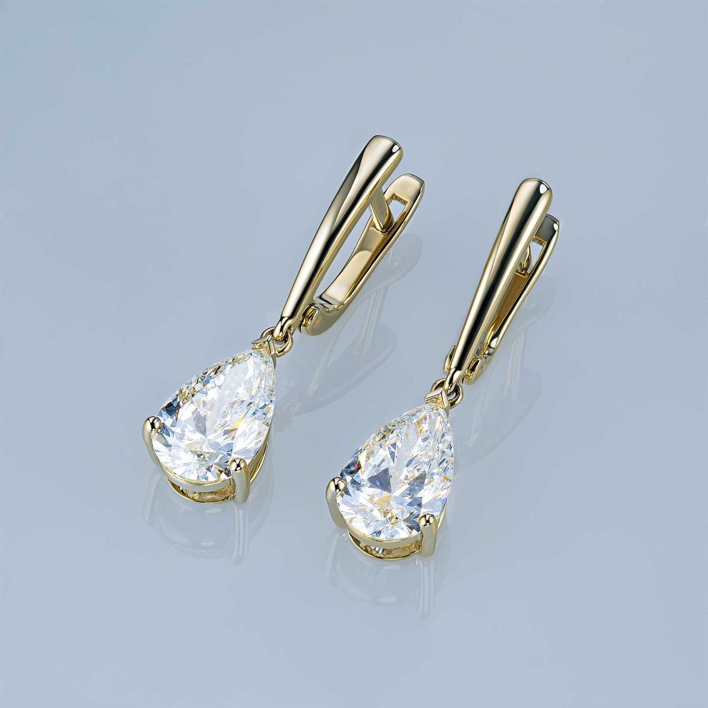 14K Yellow Gold Earrings with Lab-Created Diamonds 2.02 CT.TW