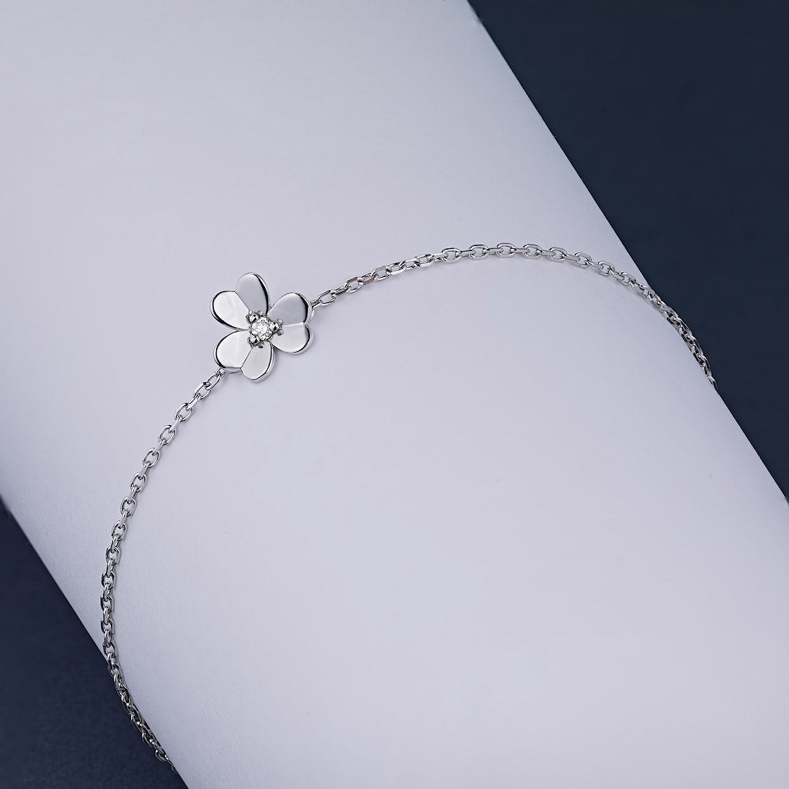 Sterling Silver Bracelet with Lab-Created Diamonds 0.02 CT.TW