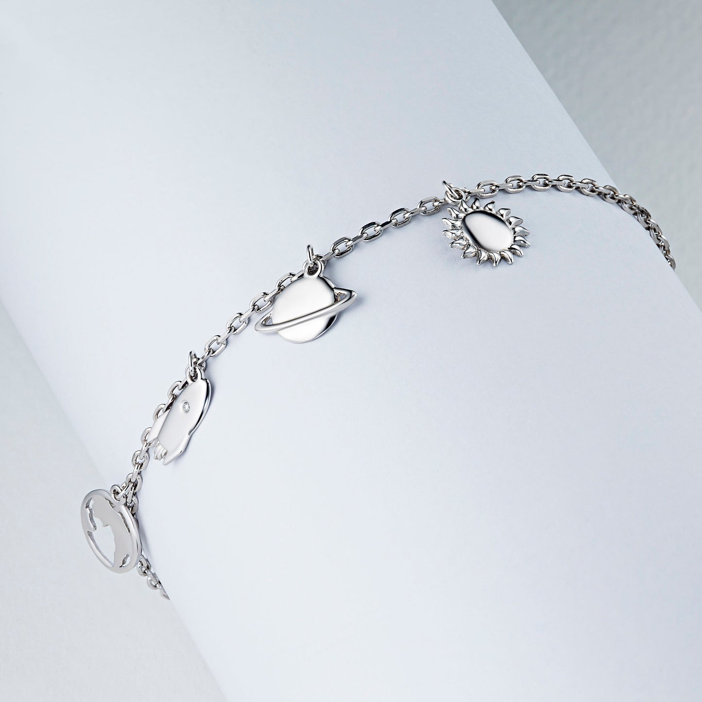 Sterling Silver Bracelet with Lab-Created Diamonds 0.01 CT.TW