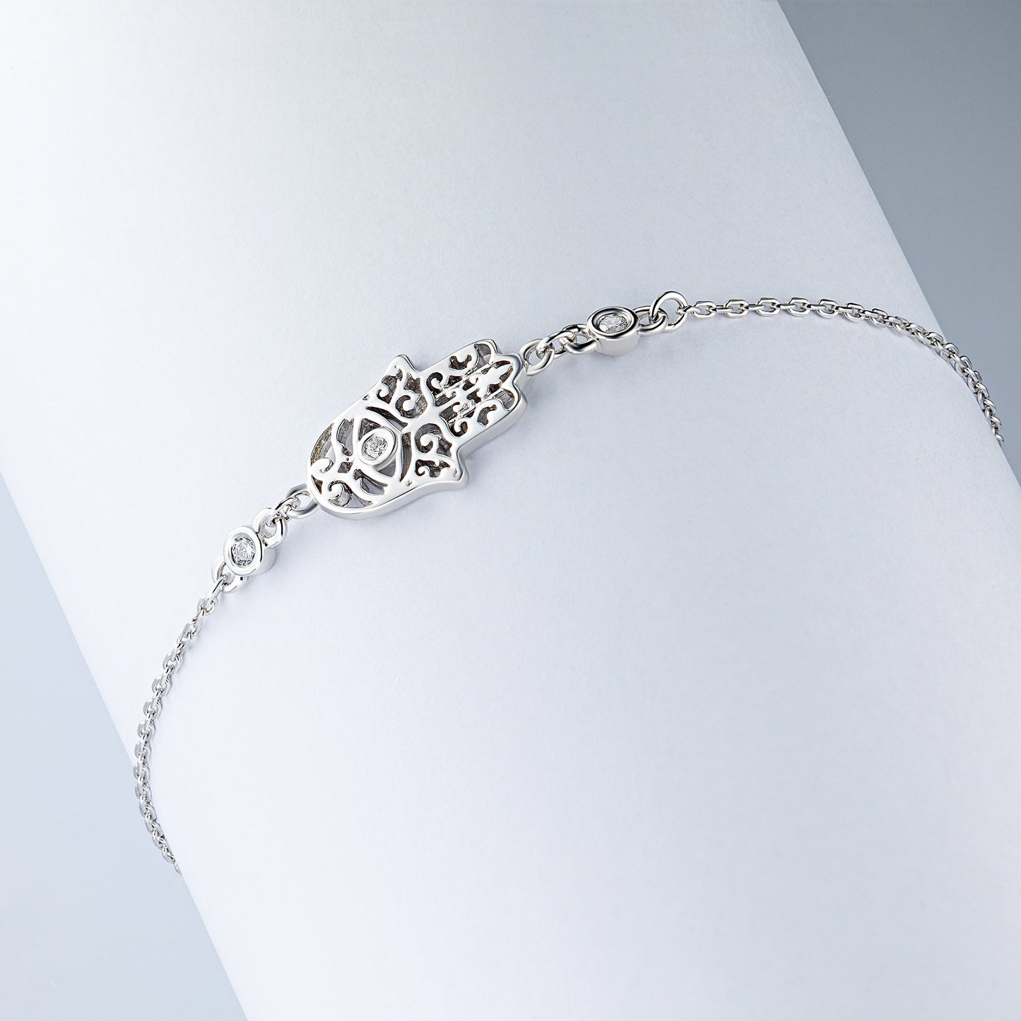 Sterling Silver Bracelet with Lab-Created Diamonds 0.130 CT.TW