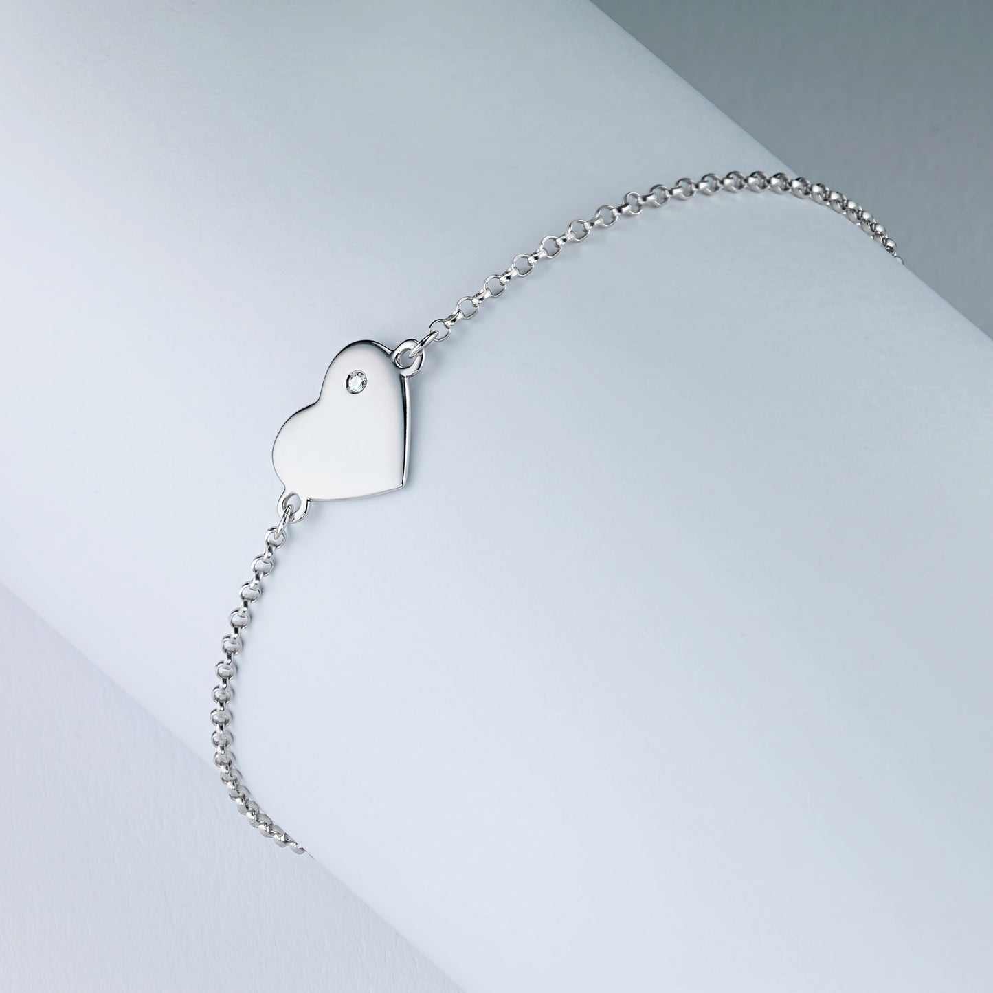 Sterling Silver Bracelet with Lab-Created Diamonds 0.01 CT.TW