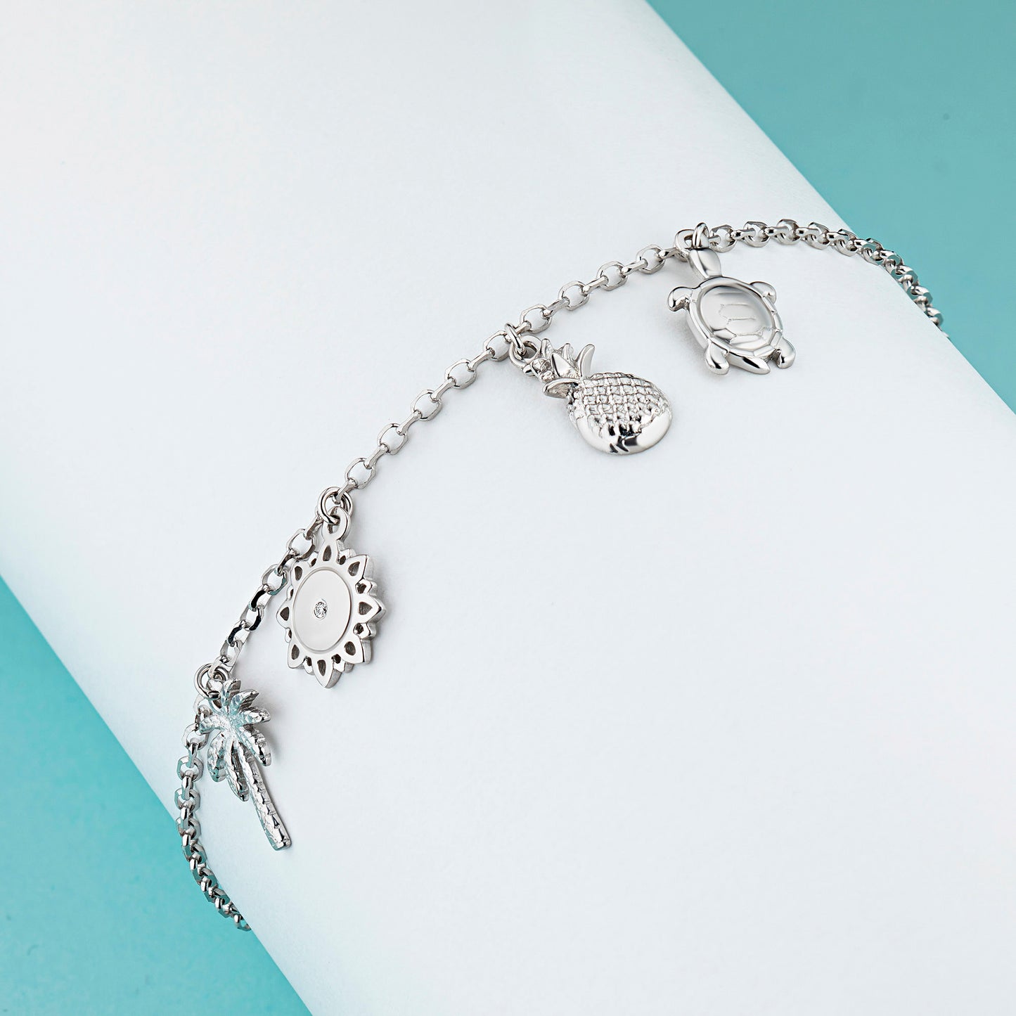 Sterling Silver Bracelet with Lab-Created Diamonds 0.01 CT.TW