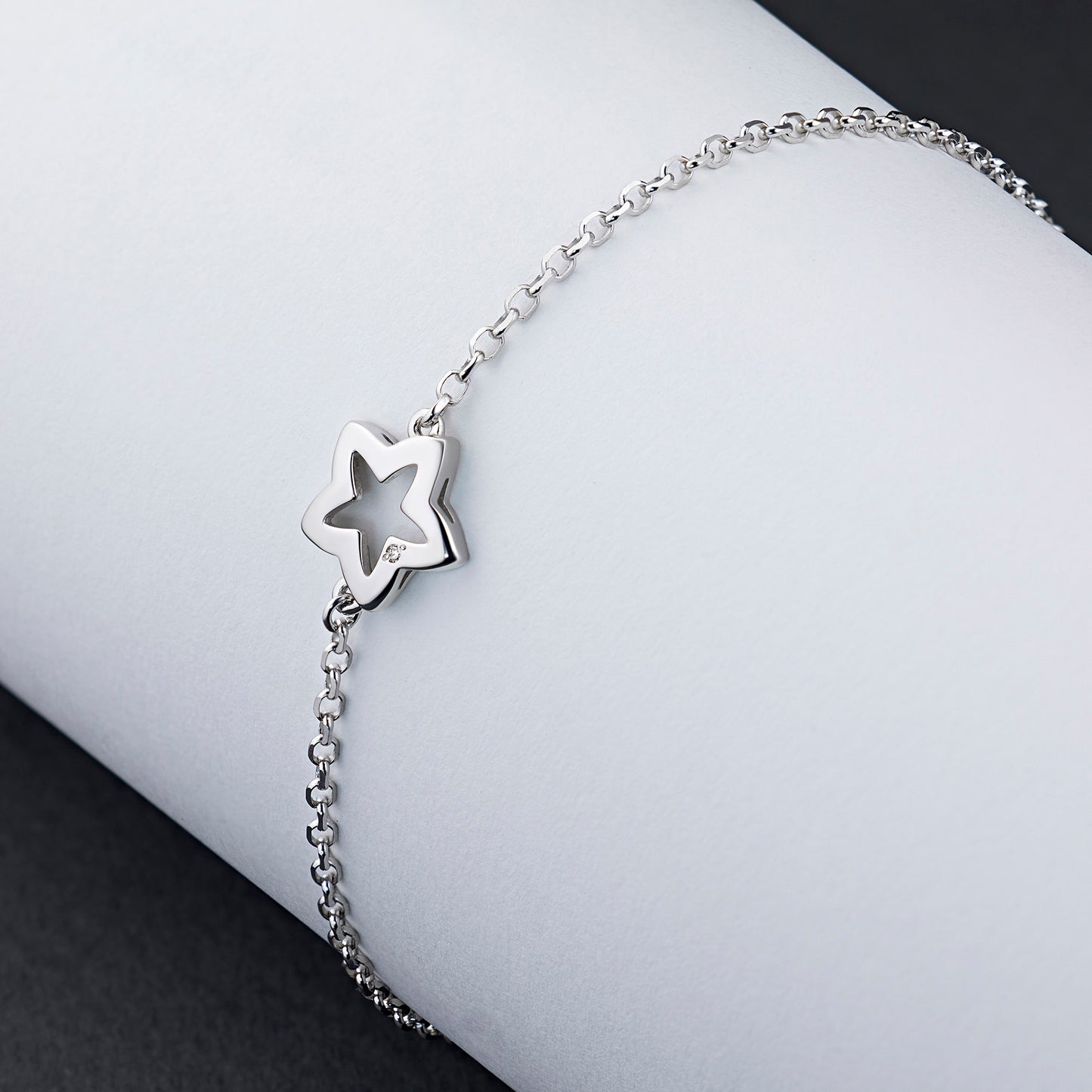 Sterling Silver Bracelet with Lab-Created Diamonds 0.010 CT.TW