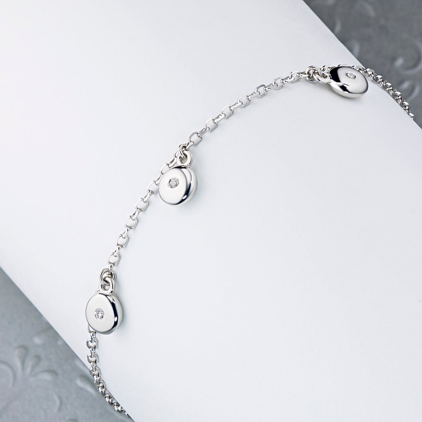 Sterling Silver Bracelet with Lab-Created Diamonds 0.04 CT.TW