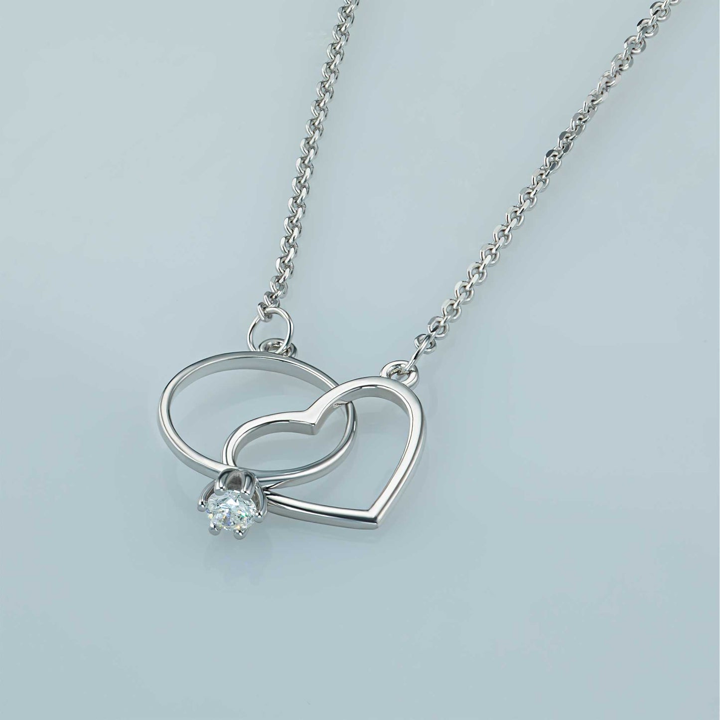 Sterling Silver Necklace with Lab-Created Diamonds 0.14 CT.TW
