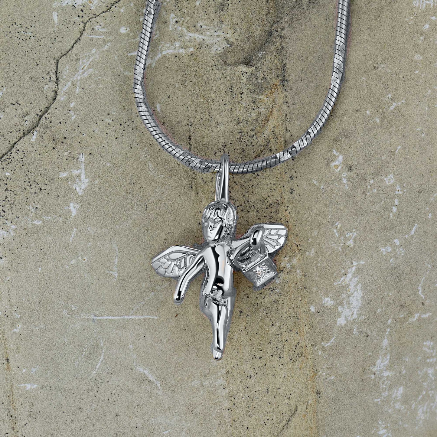 Sterling Silver Pendant with Lab-Created Diamonds 0.09 CT.TW