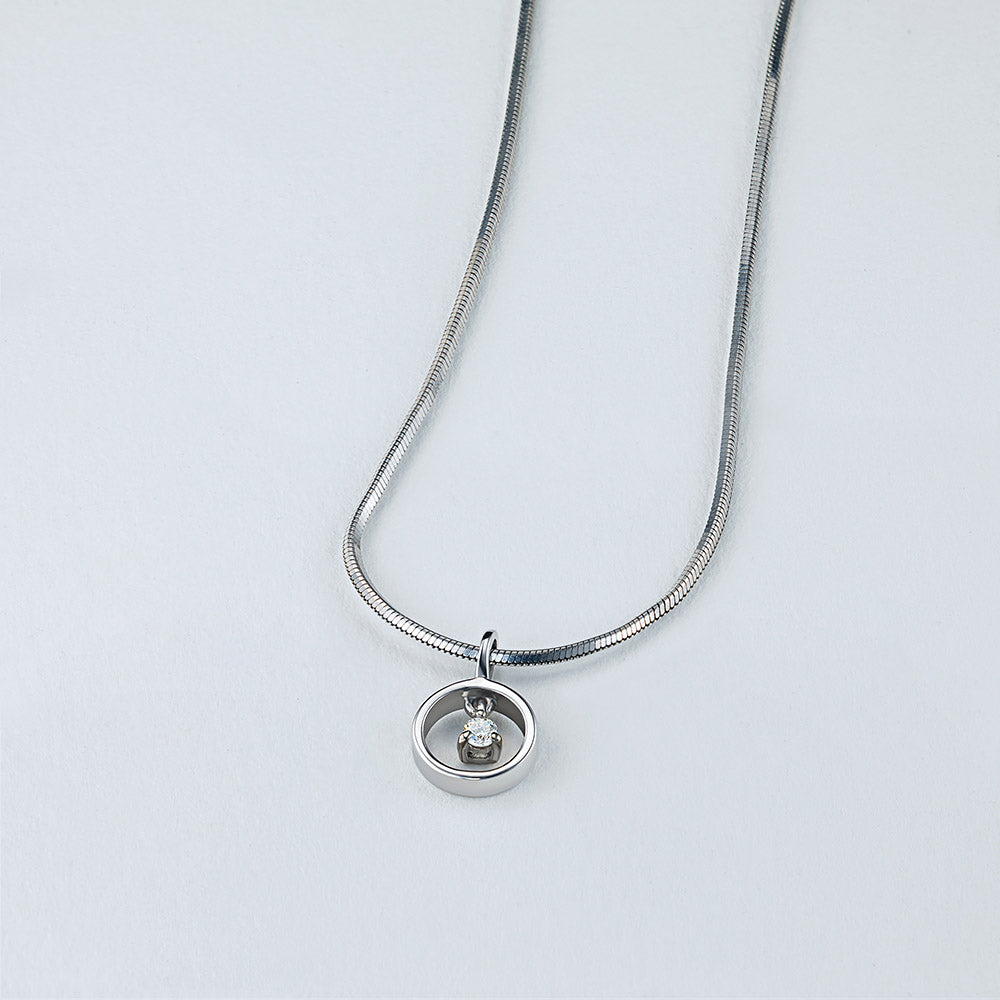 Sterling Silver Pendant with Lab-Created Diamonds 0.05 CT.TW