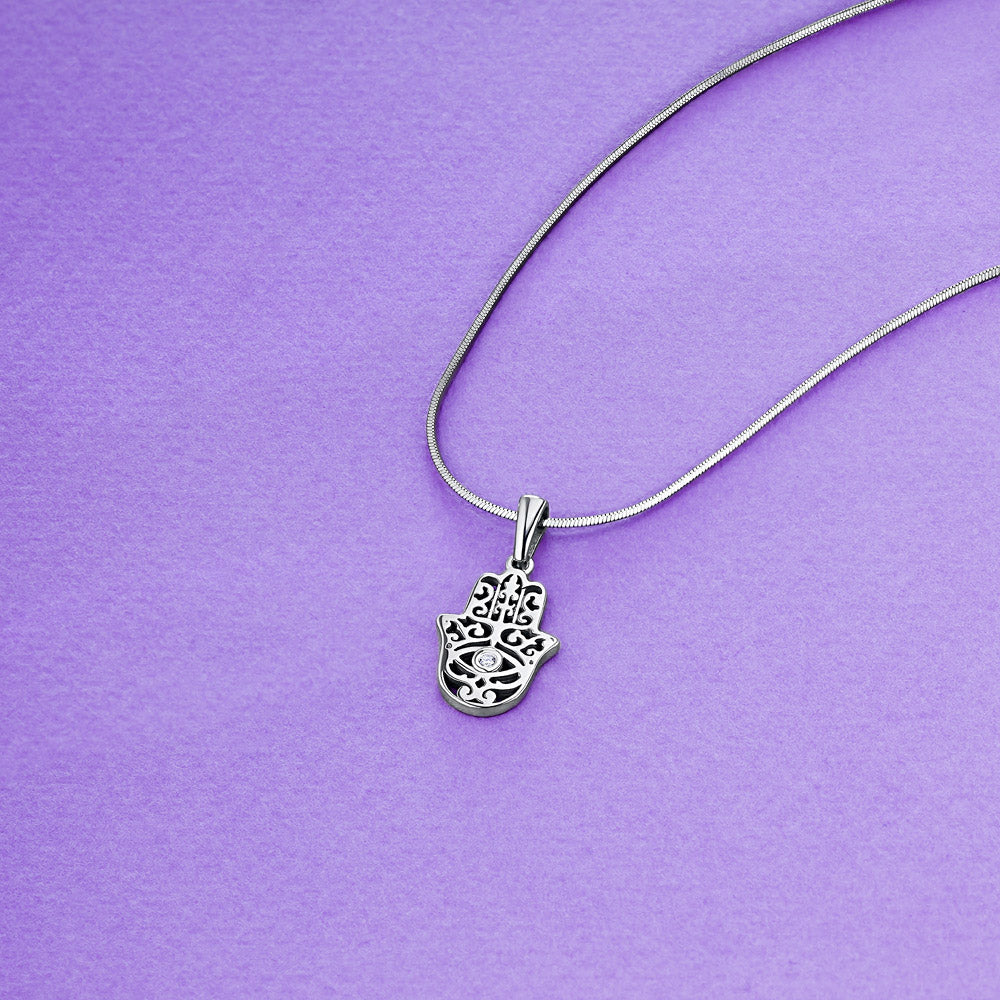 Sterling Silver Pendant with Lab-Created Diamonds 0.010 CT.TW