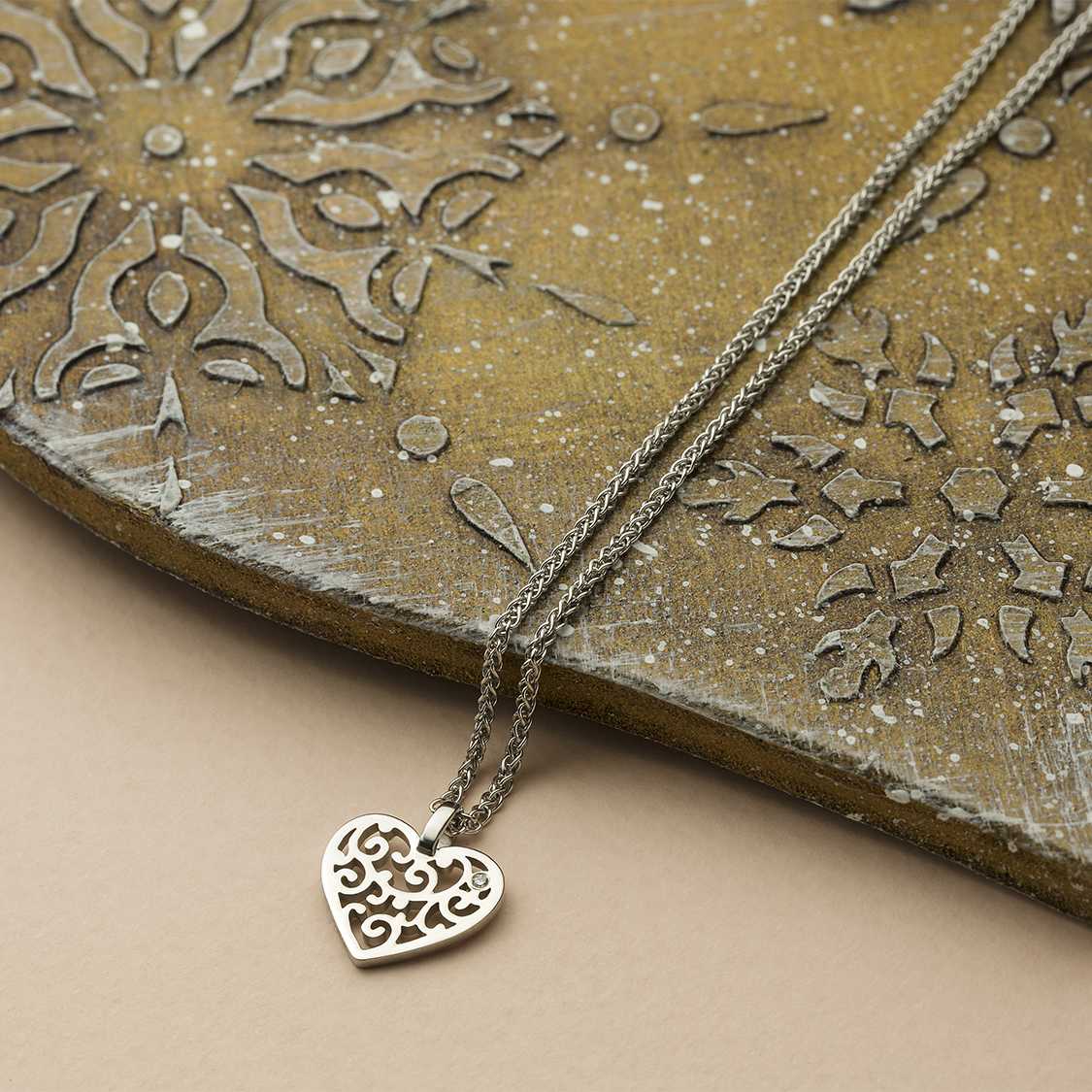 Sterling Silver Pendant with Lab-Created Diamonds 0.01 CT.TW