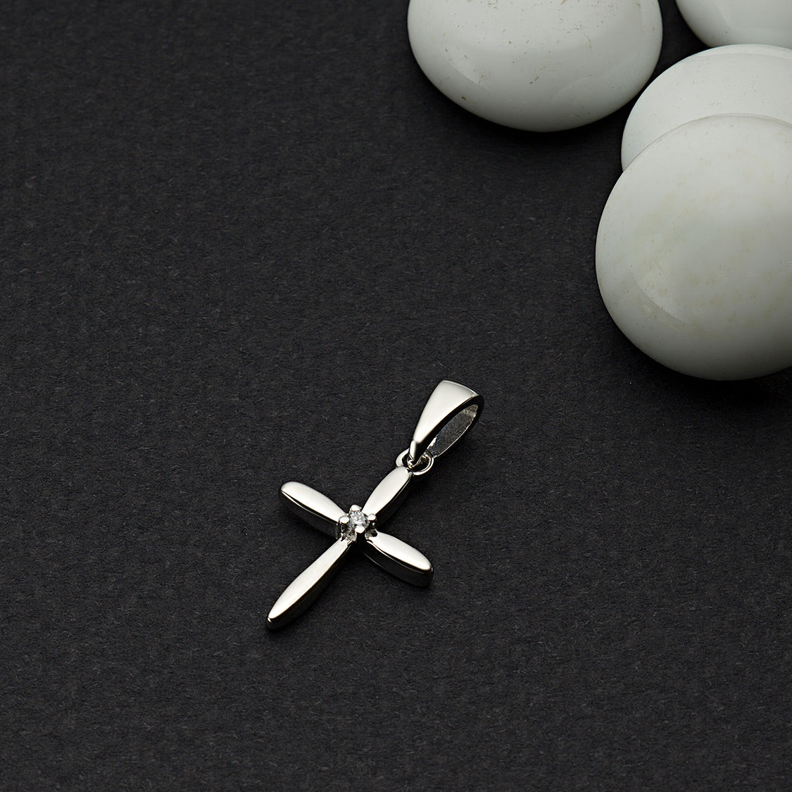 Sterling Silver Pendant with Lab-Created Diamonds 0.01 CT.TW