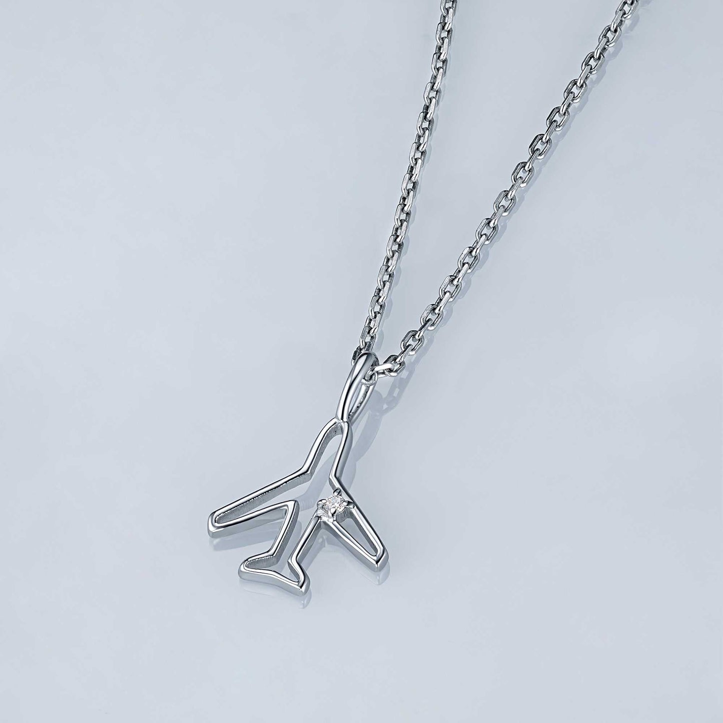 14K White Gold Pendant with Lab-Created Diamonds 0.01 CT.TW