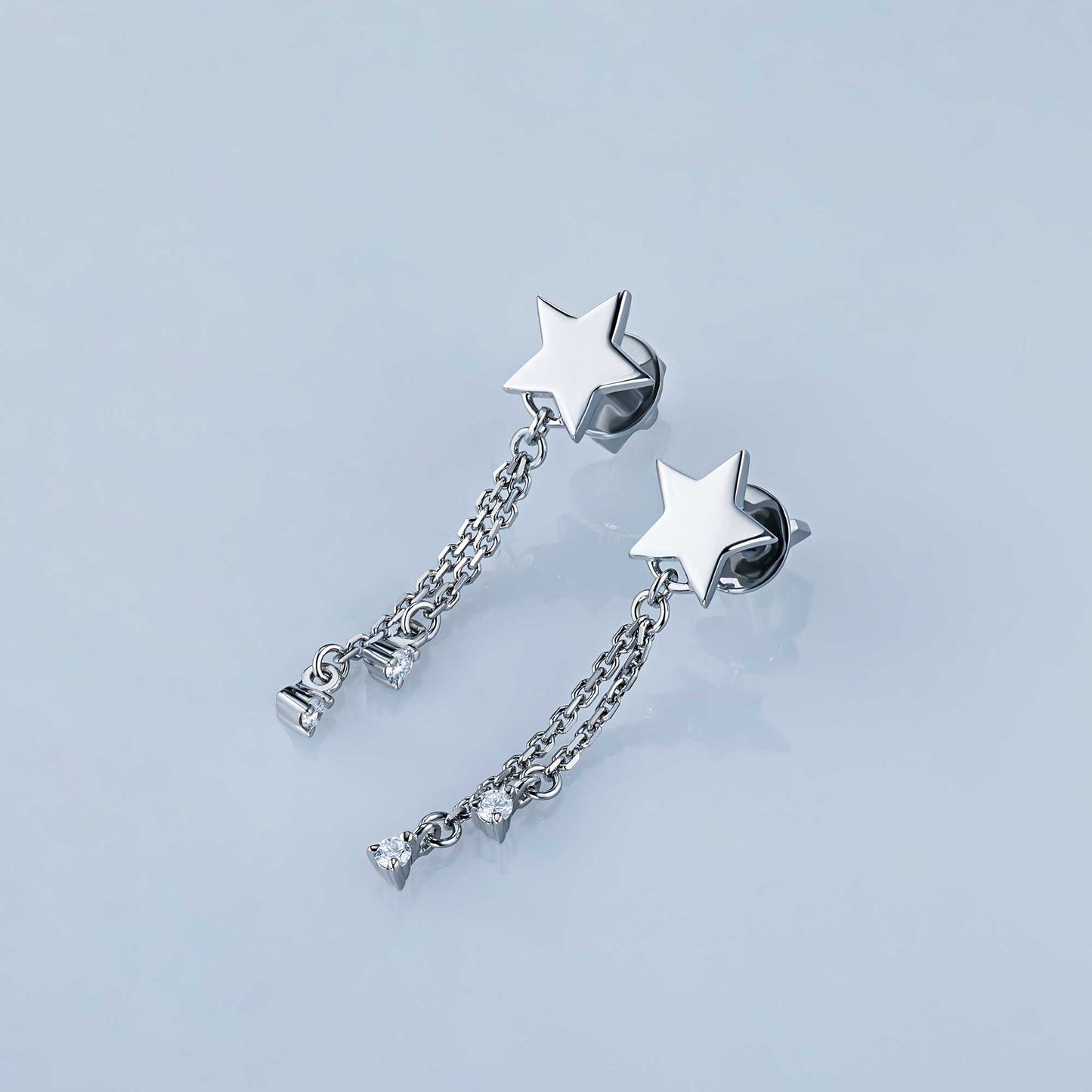Sterling Silver Earring Studs with Lab-Created Diamonds 0.17 CT.TW