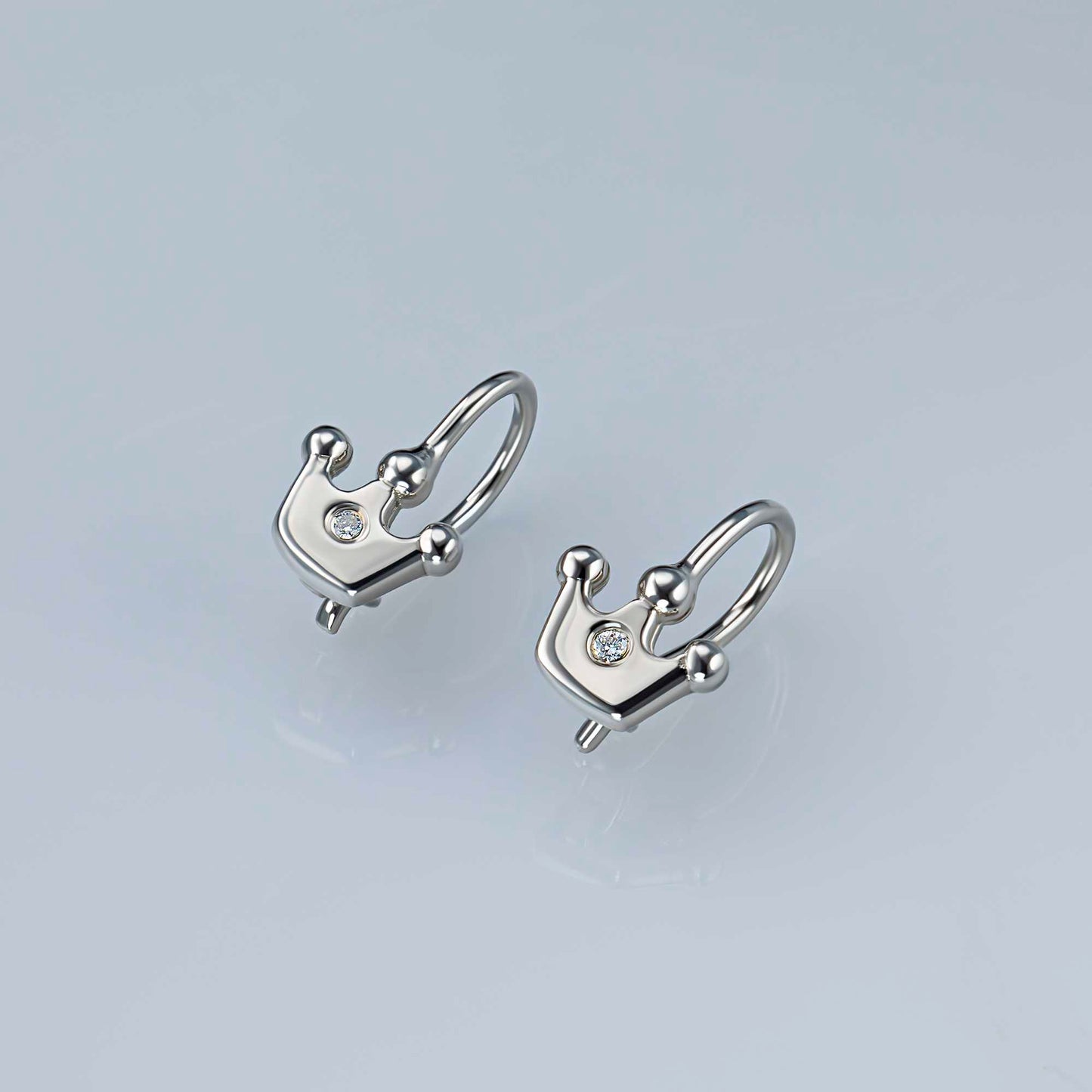 Sterling Silver Earrings with Lab-Created Diamonds 0.020 CT.TW