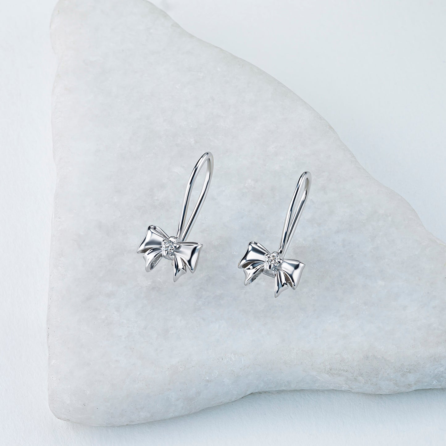 Sterling Silver Earrings with Lab-Created Diamonds 0.05 CT.TW
