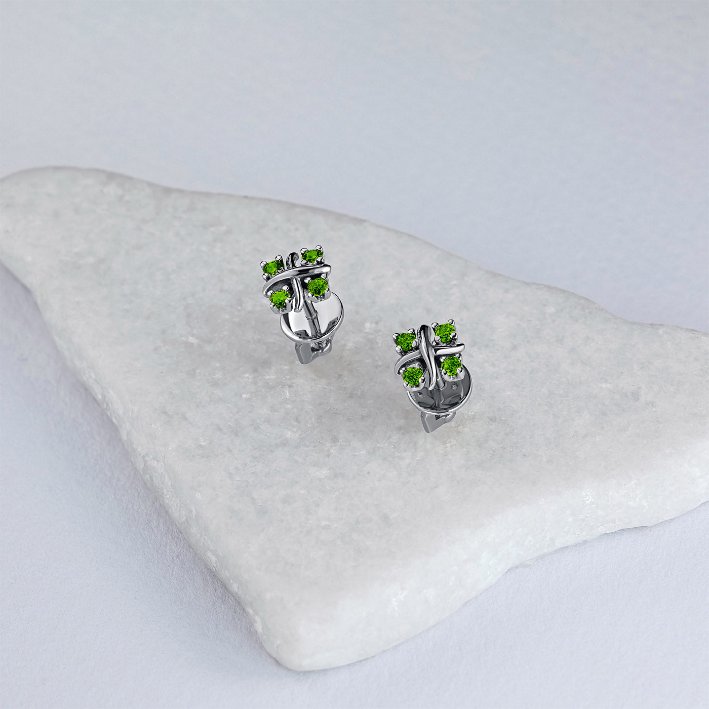 14K White Gold Earring Studs with Lab-Created Diamonds 0.26 CT.TW