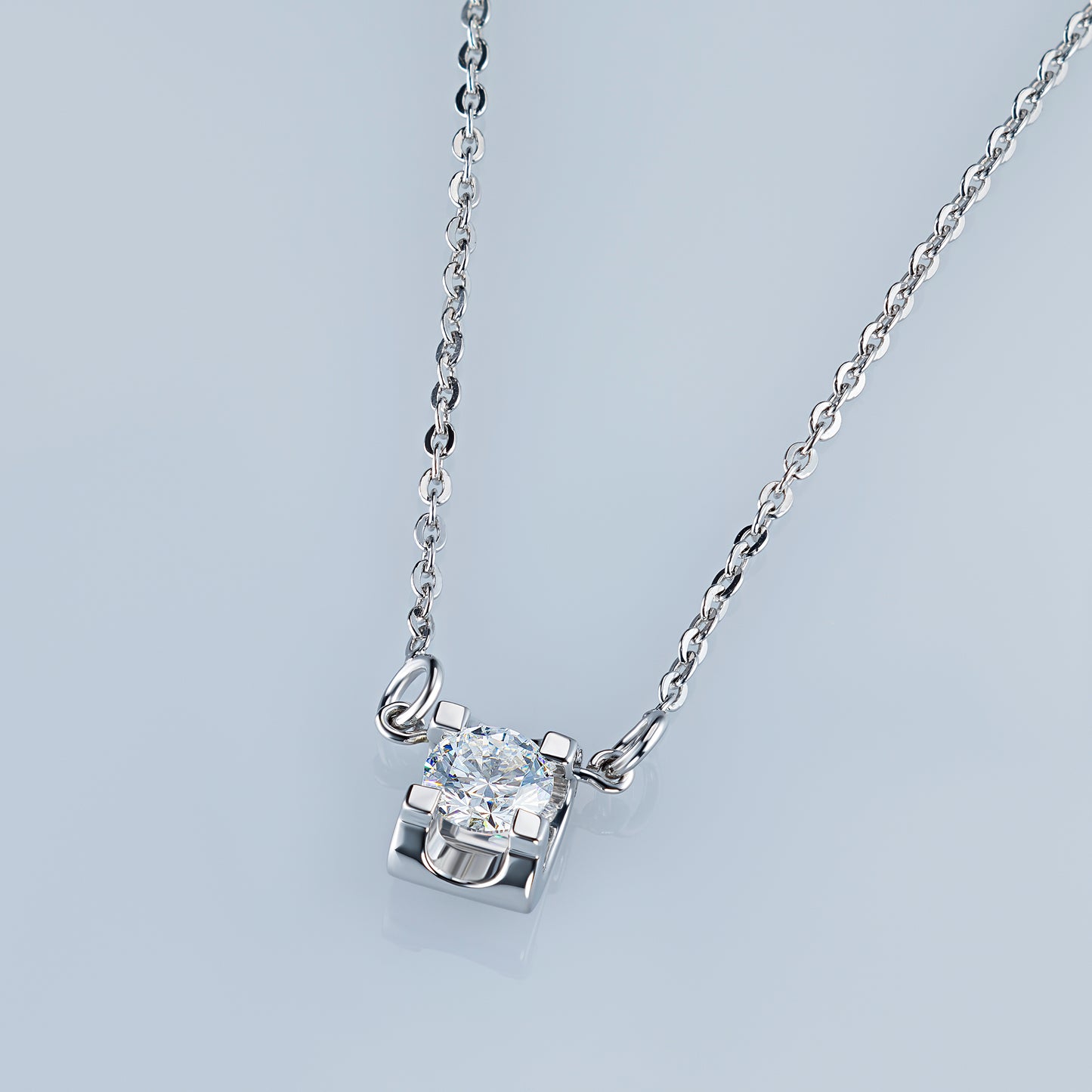 Sterling Silver Necklace with Lab-Created Diamonds 0.28 CT.TW