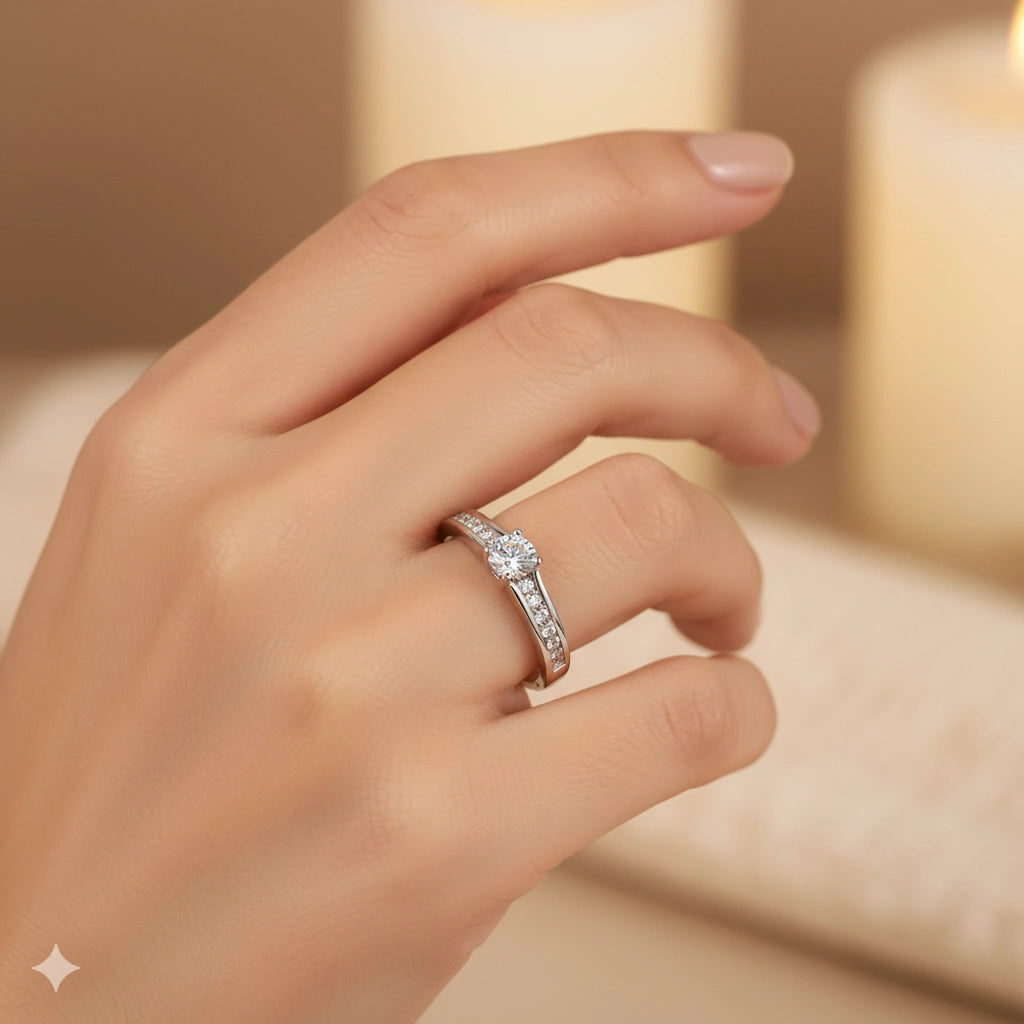 Sterling Silver Ring with Lab-Created Diamonds 0.270 CT.TW