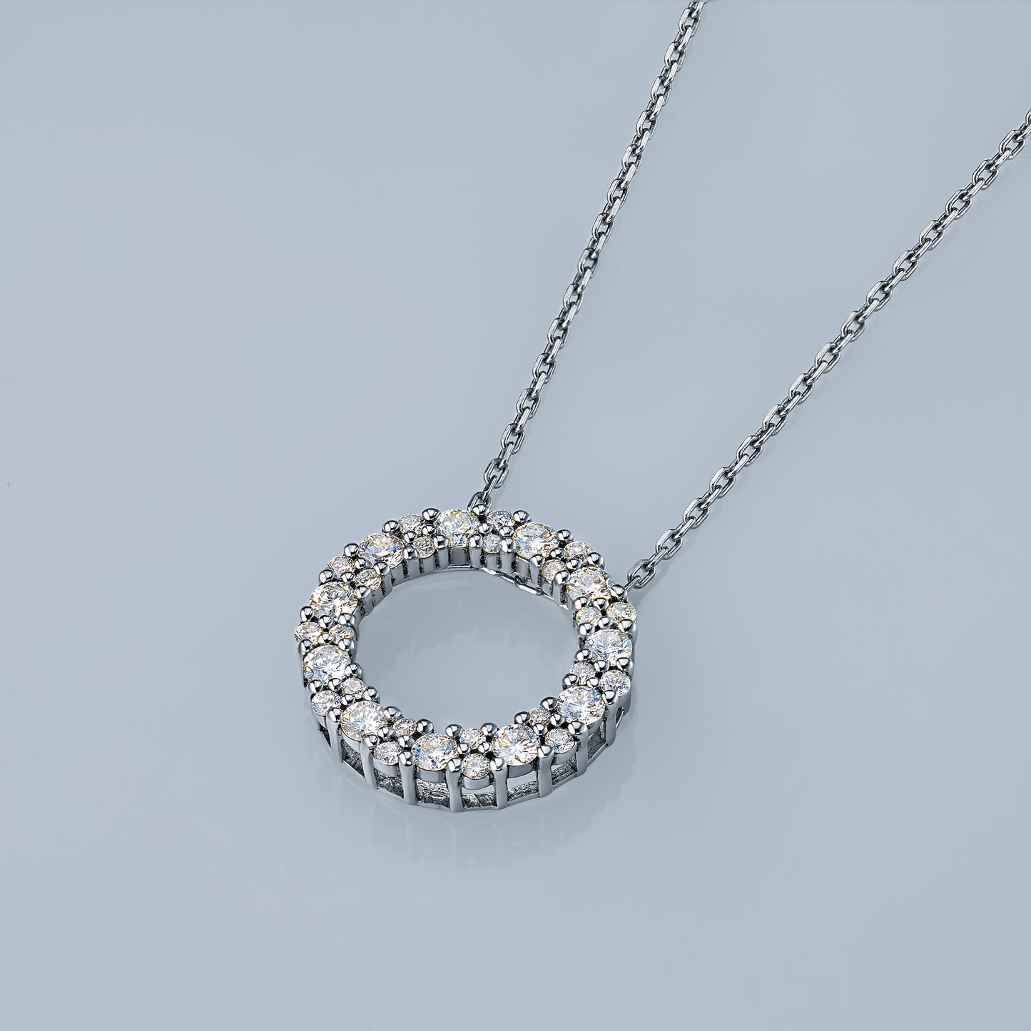 Sterling Silver Pendant with Lab-Created Diamonds 0.880 CT.TW