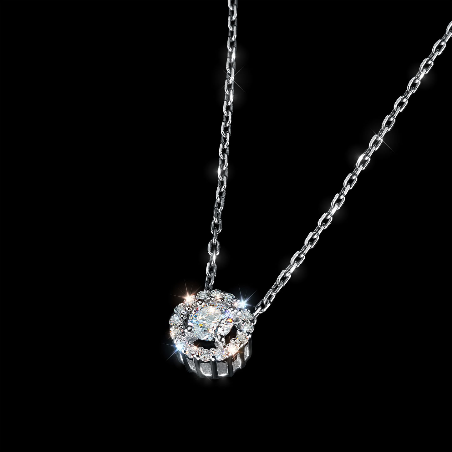 Sterling Silver Pendant with Lab-Created Diamonds 1.480 CT.TW