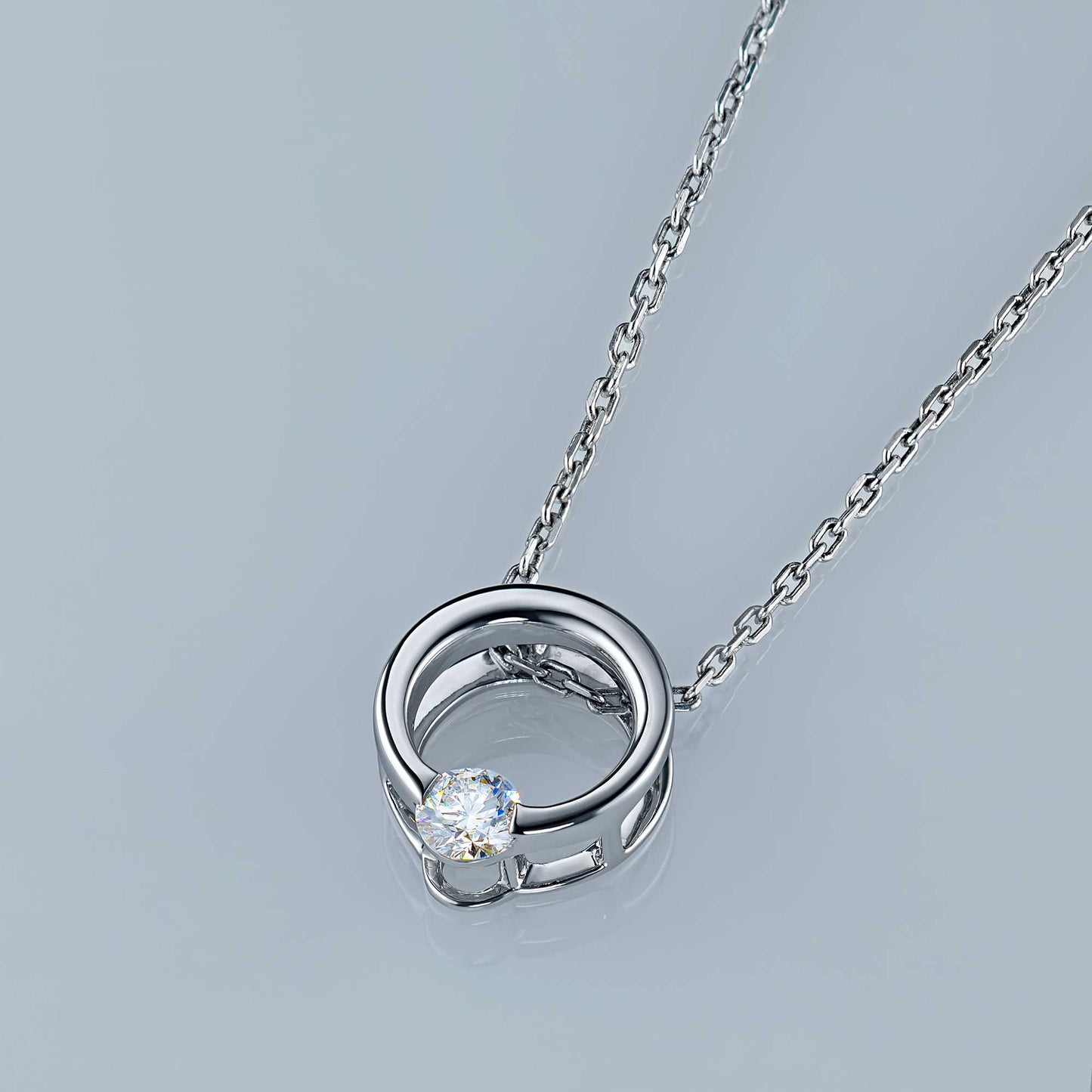 Sterling Silver Pendant with Lab-Created Diamonds 0.220 CT.TW