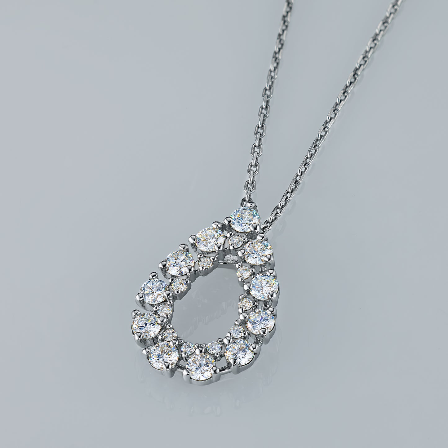 14K White Gold Pendant with Lab-Created Diamonds 13.570 CT.TW