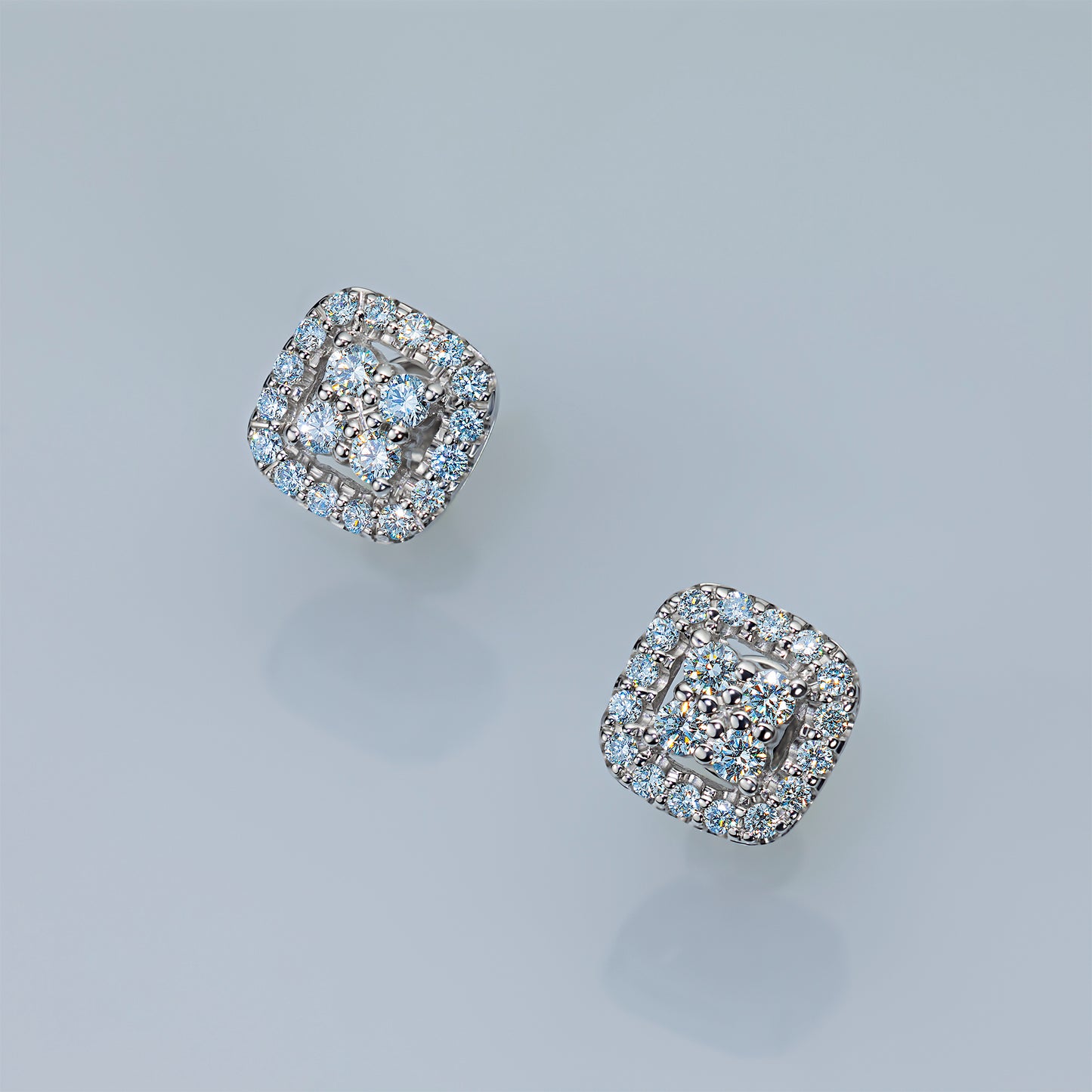 Sterling Silver Earring Studs with Lab-Created Diamonds 0.550 CT.TW