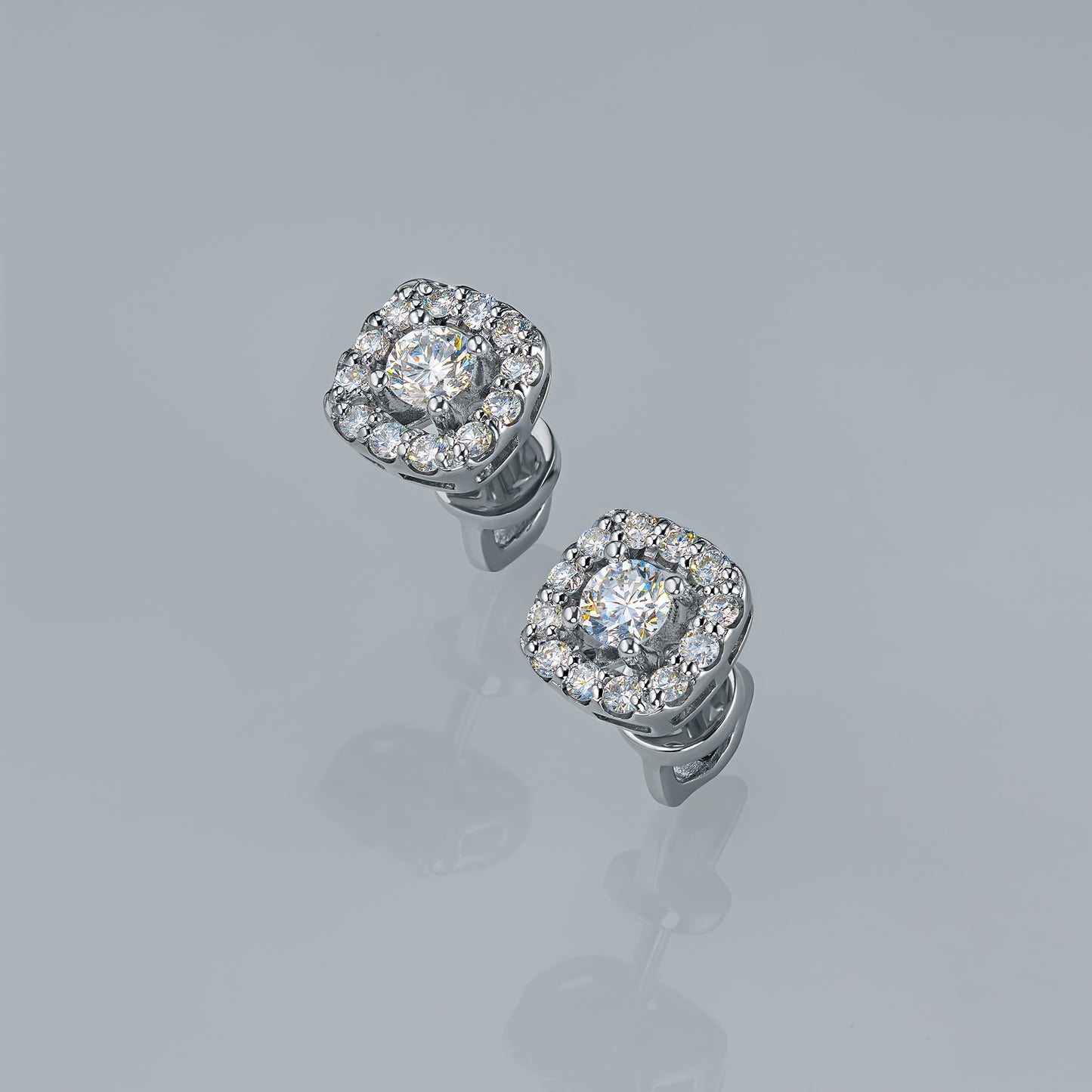 Sterling Silver Earring Studs with Lab-Created Diamonds 0.440 CT.TW