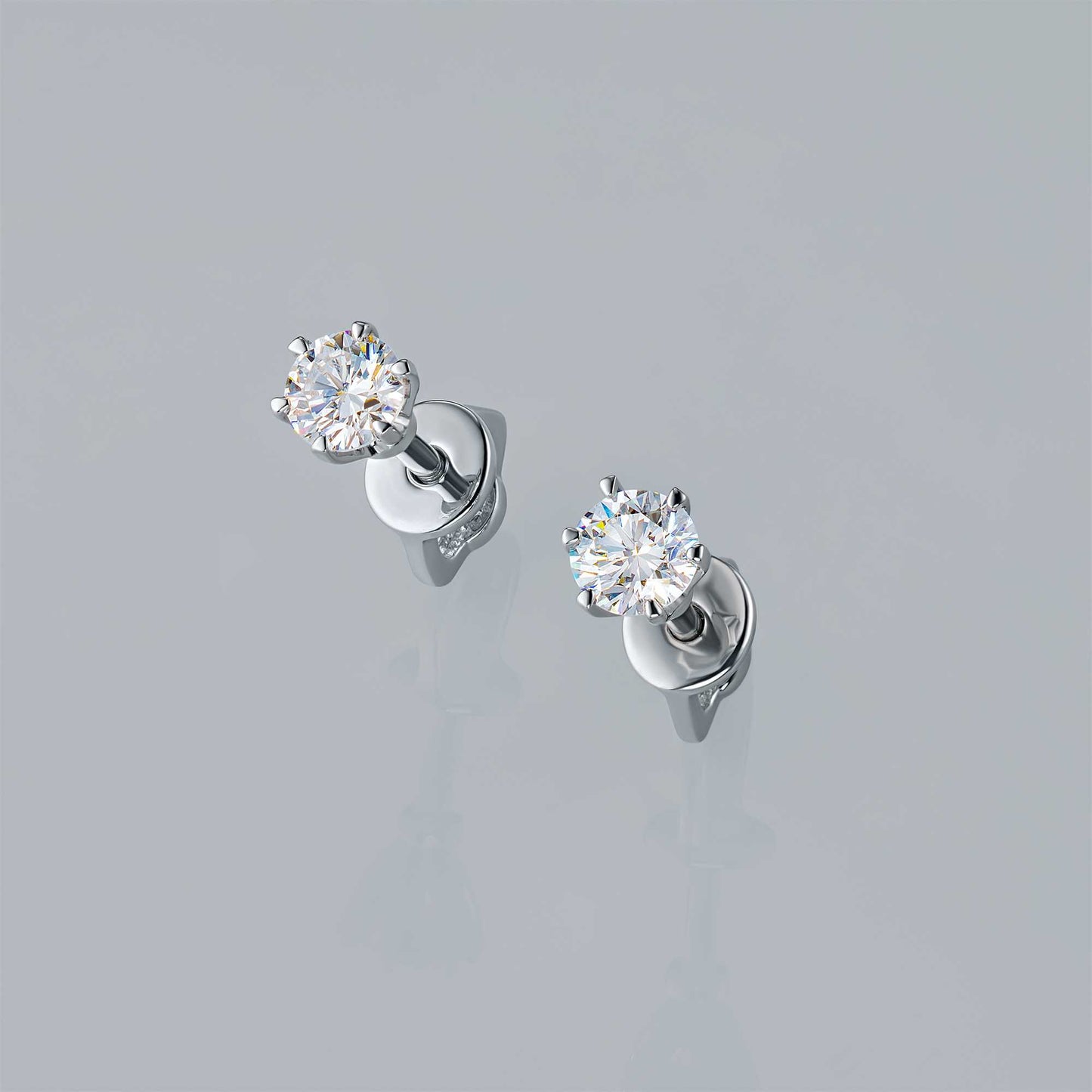 Sterling Silver Earring Studs with Lab-Created Diamonds 0.450 CT.TW