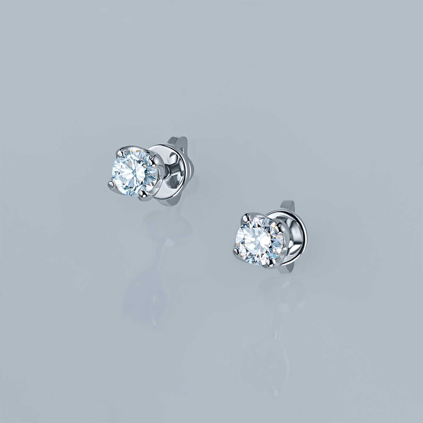 Sterling Silver Earring Studs with Lab-Created Diamonds 0.450 CT.TW