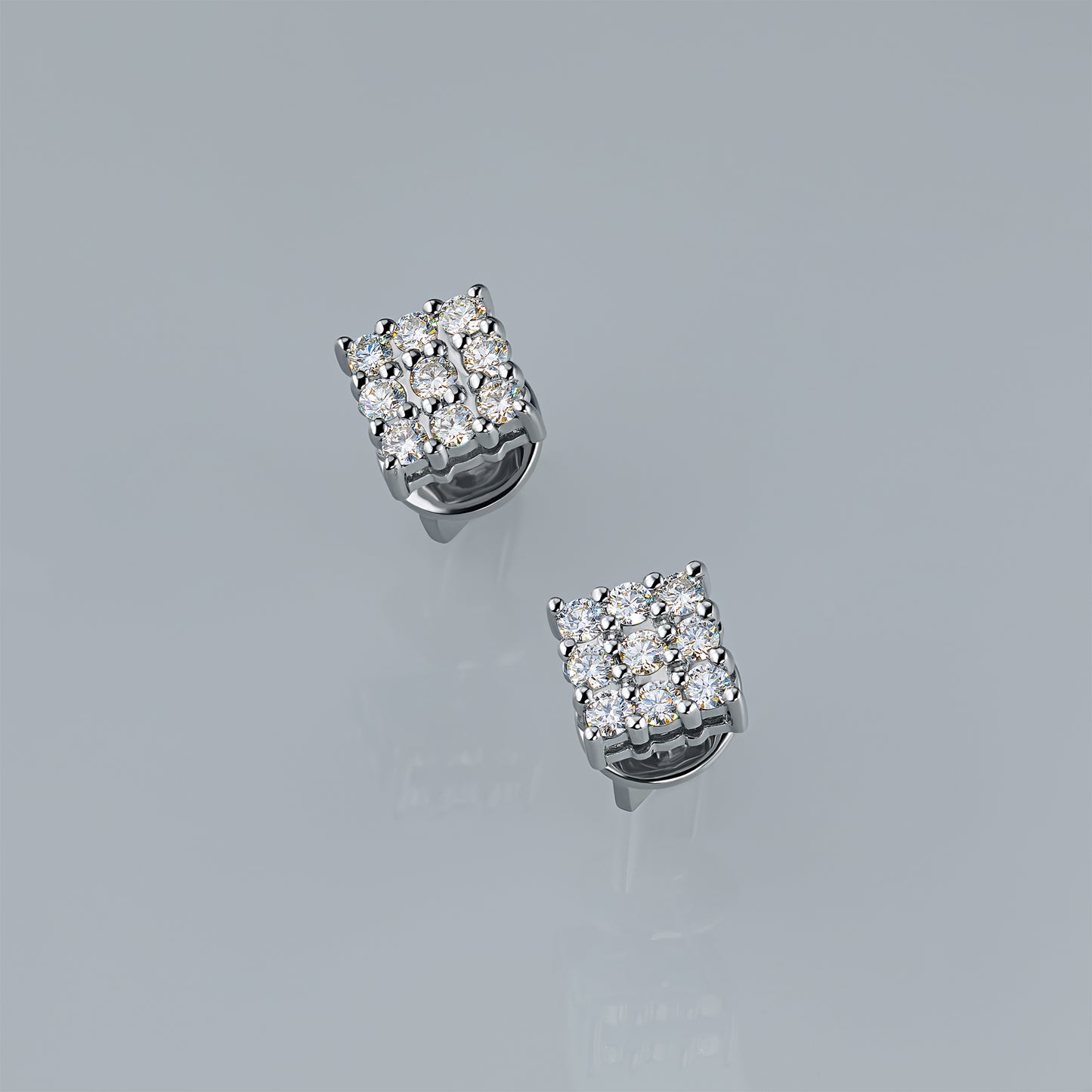 14K White Gold Earring Studs with Lab-Created Diamonds 0.350 CT.TW
