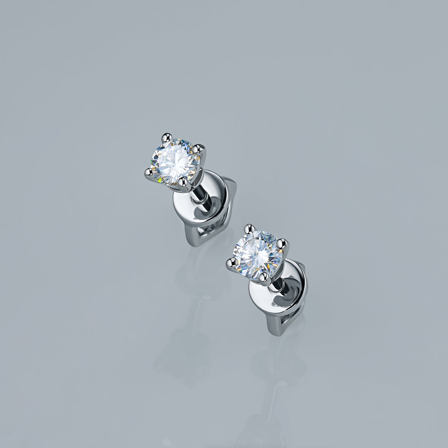 Sterling Silver Earring Studs with Lab-Created Diamonds 0.550 CT.TW