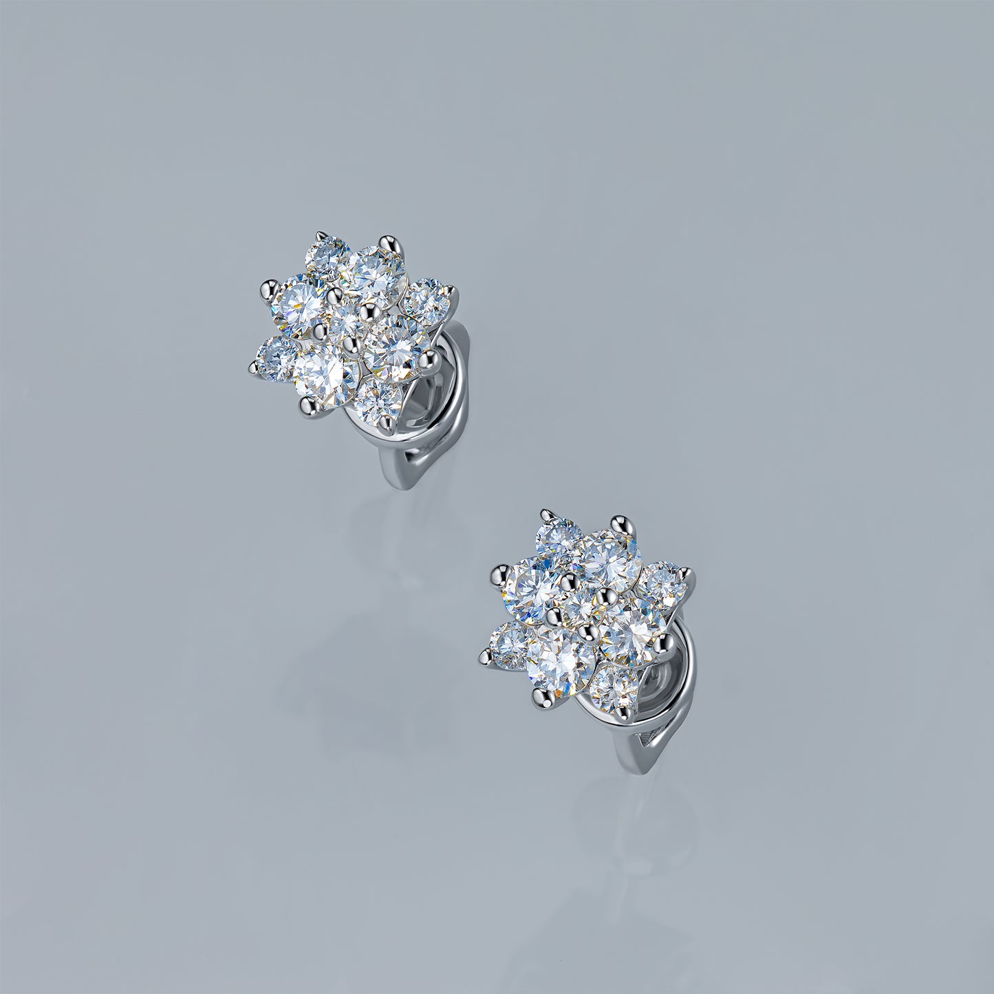Sterling Silver Earring Studs with Lab-Created Diamonds 0.550 CT.TW