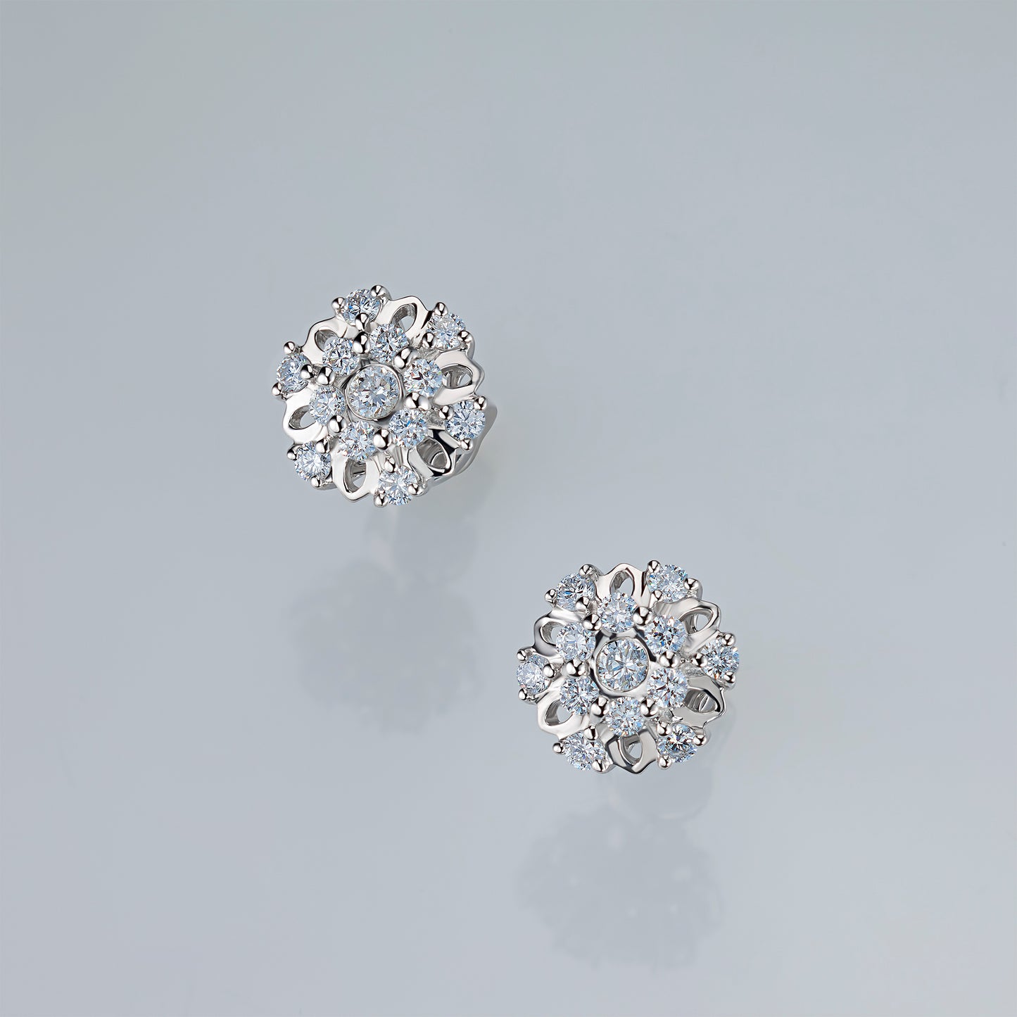 Sterling Silver Earring Studs with Lab-Created Diamonds 0.560 CT.TW