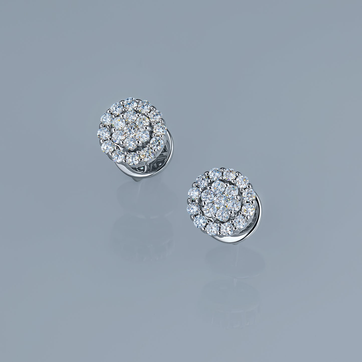 Sterling Silver Earring Studs with Lab-Created Diamonds 0.490 CT.TW