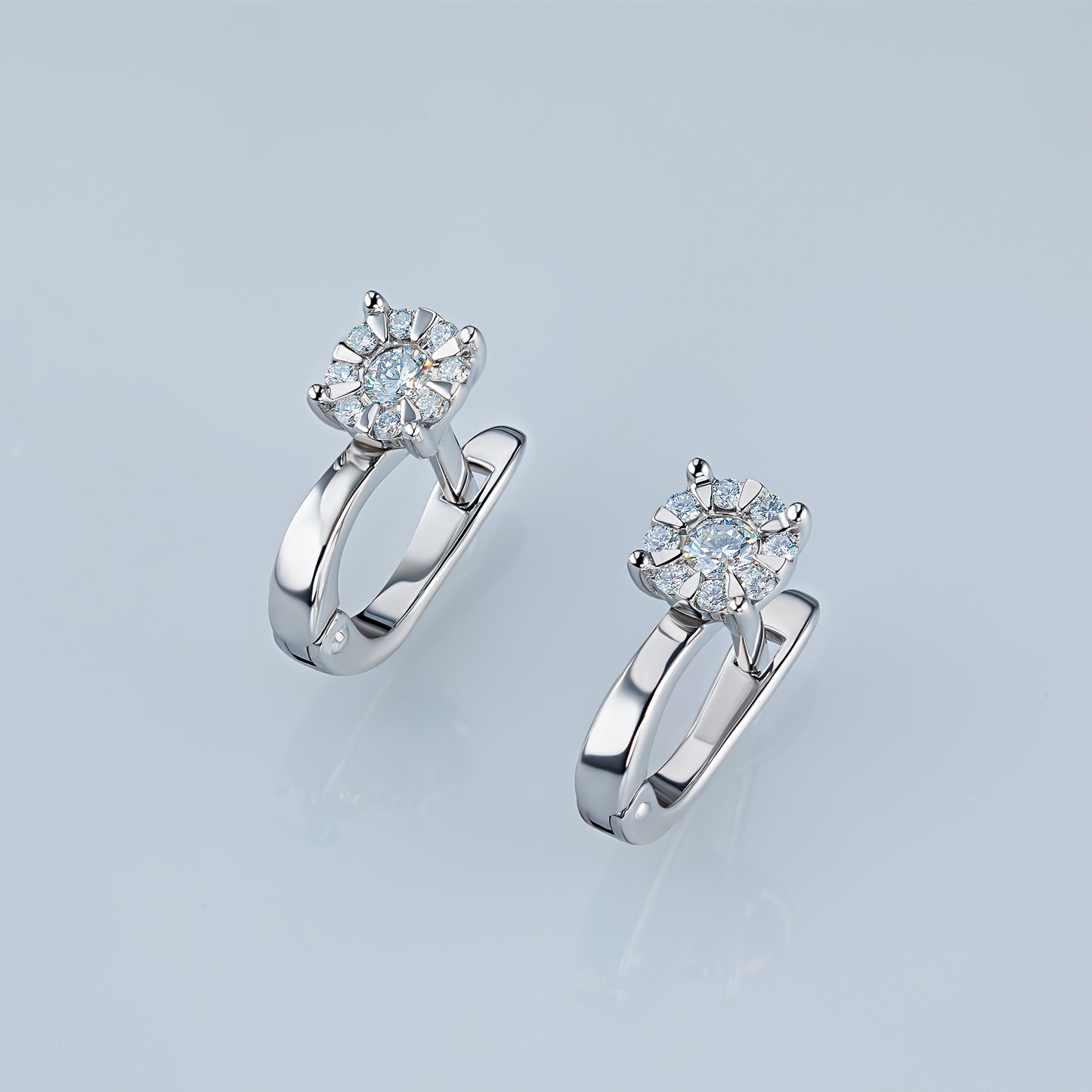 Sterling Silver Earrings with Lab-Created Diamonds 0.360 CT.TW