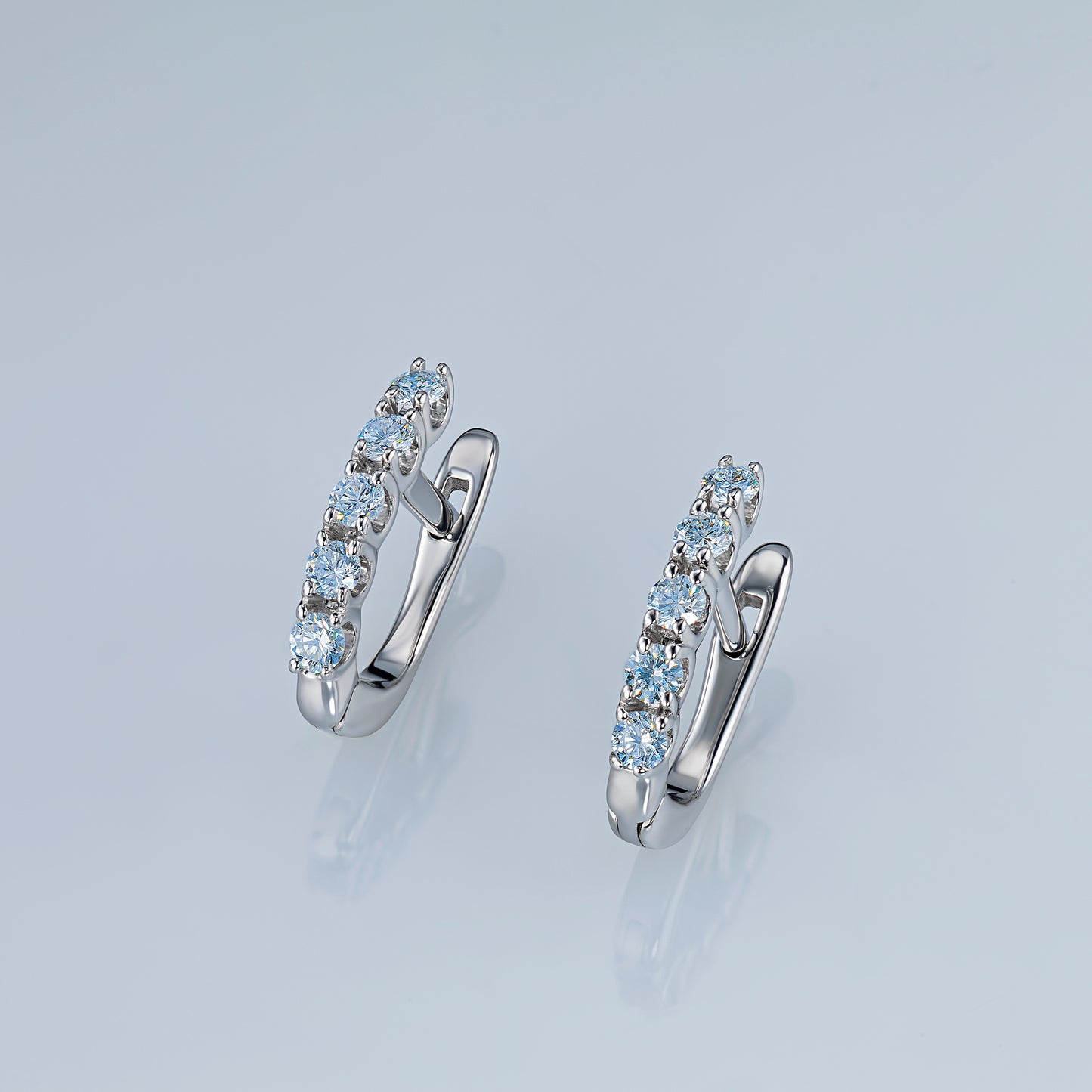 Sterling Silver Earrings with Lab-Created Diamonds 0.450 CT.TW