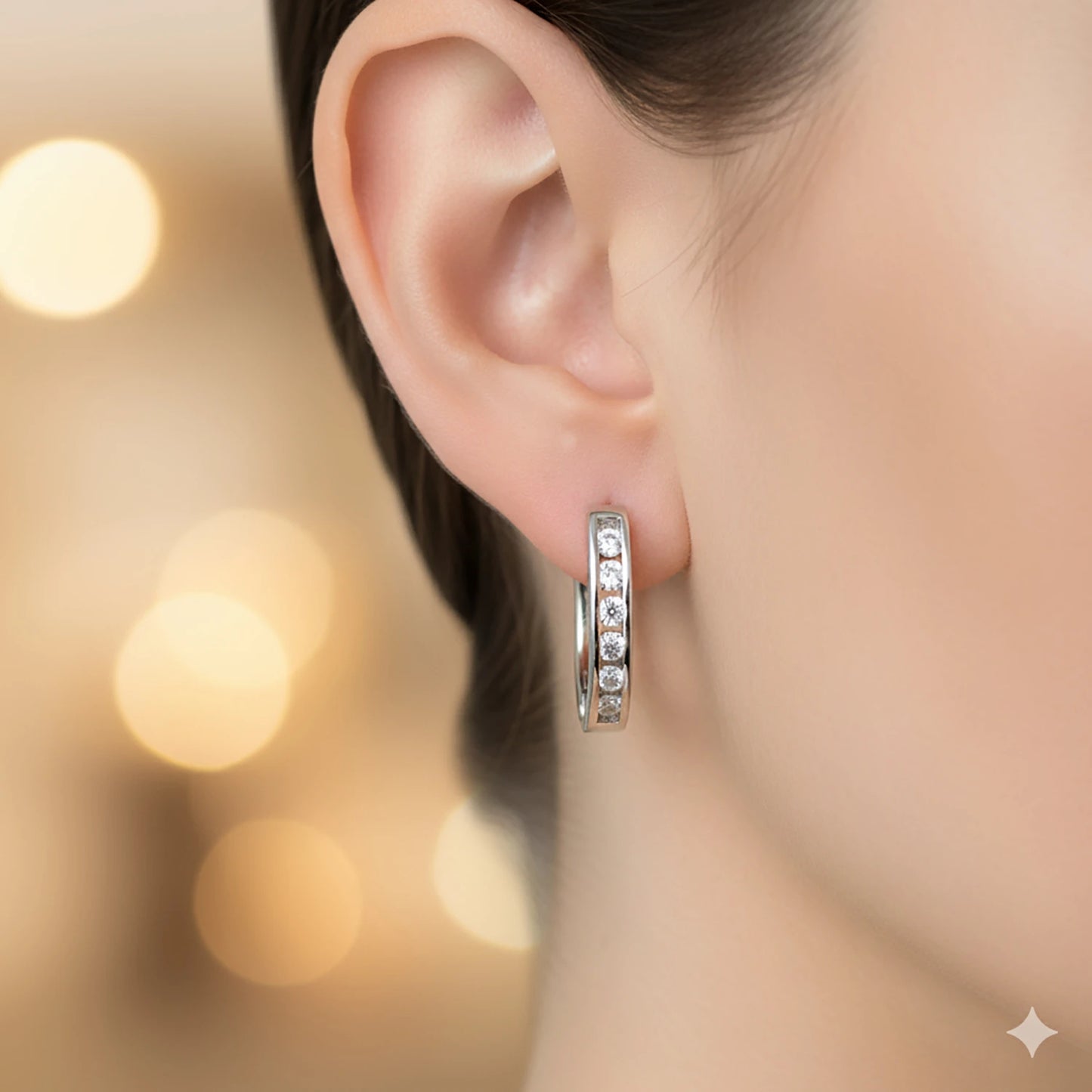 Sterling Silver Earrings with Lab-Created Diamonds 3.180 CT.TW