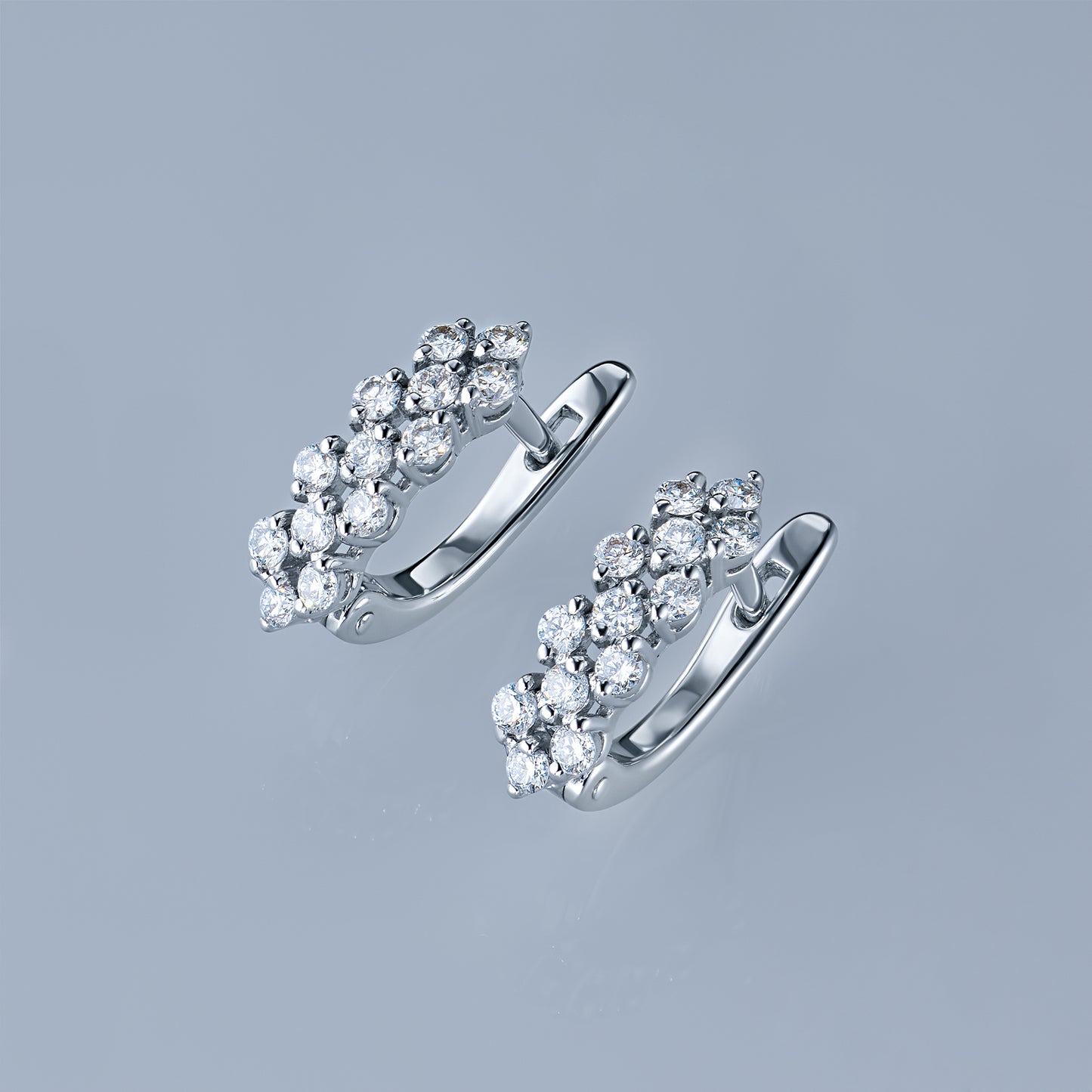 Sterling Silver Earrings with Lab-Created Diamonds 15.700 CT.TW