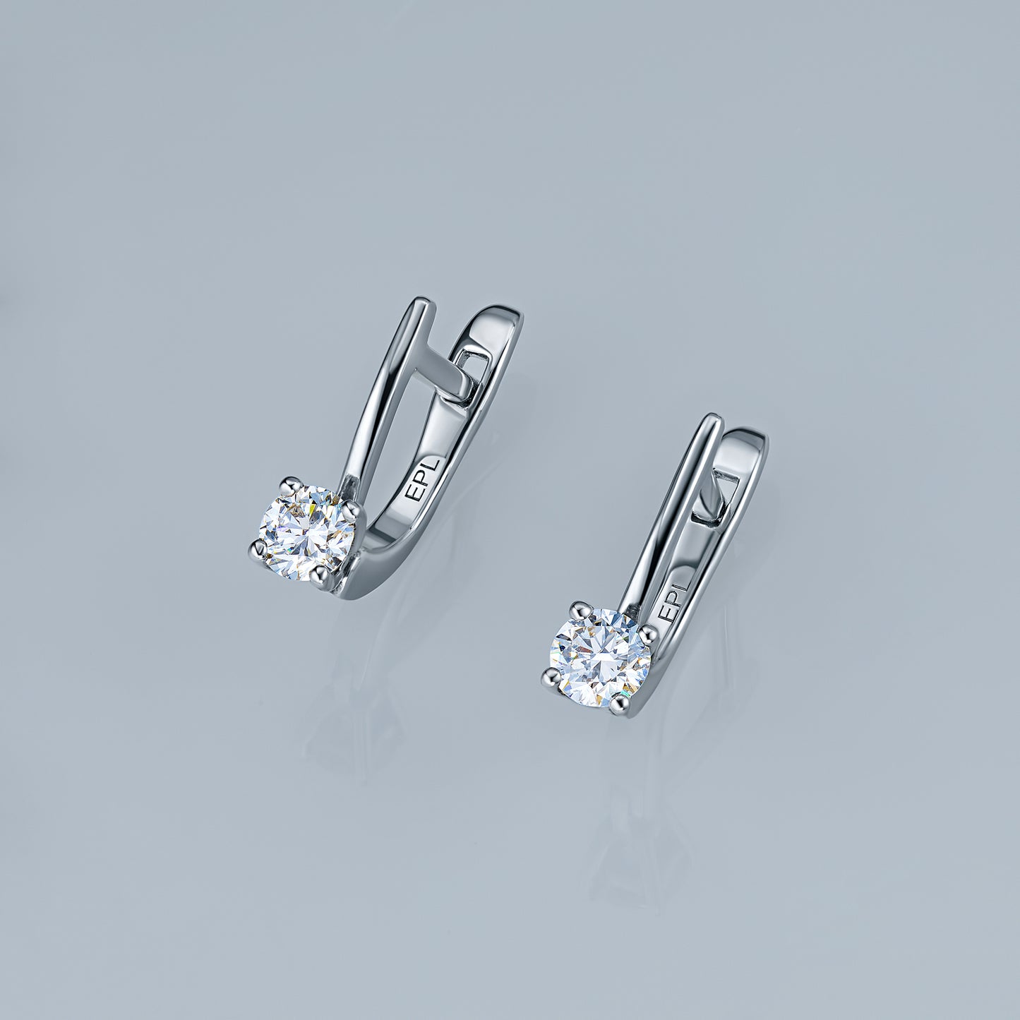 Sterling Silver Earrings with Lab-Created Diamonds 0.550 CT.TW