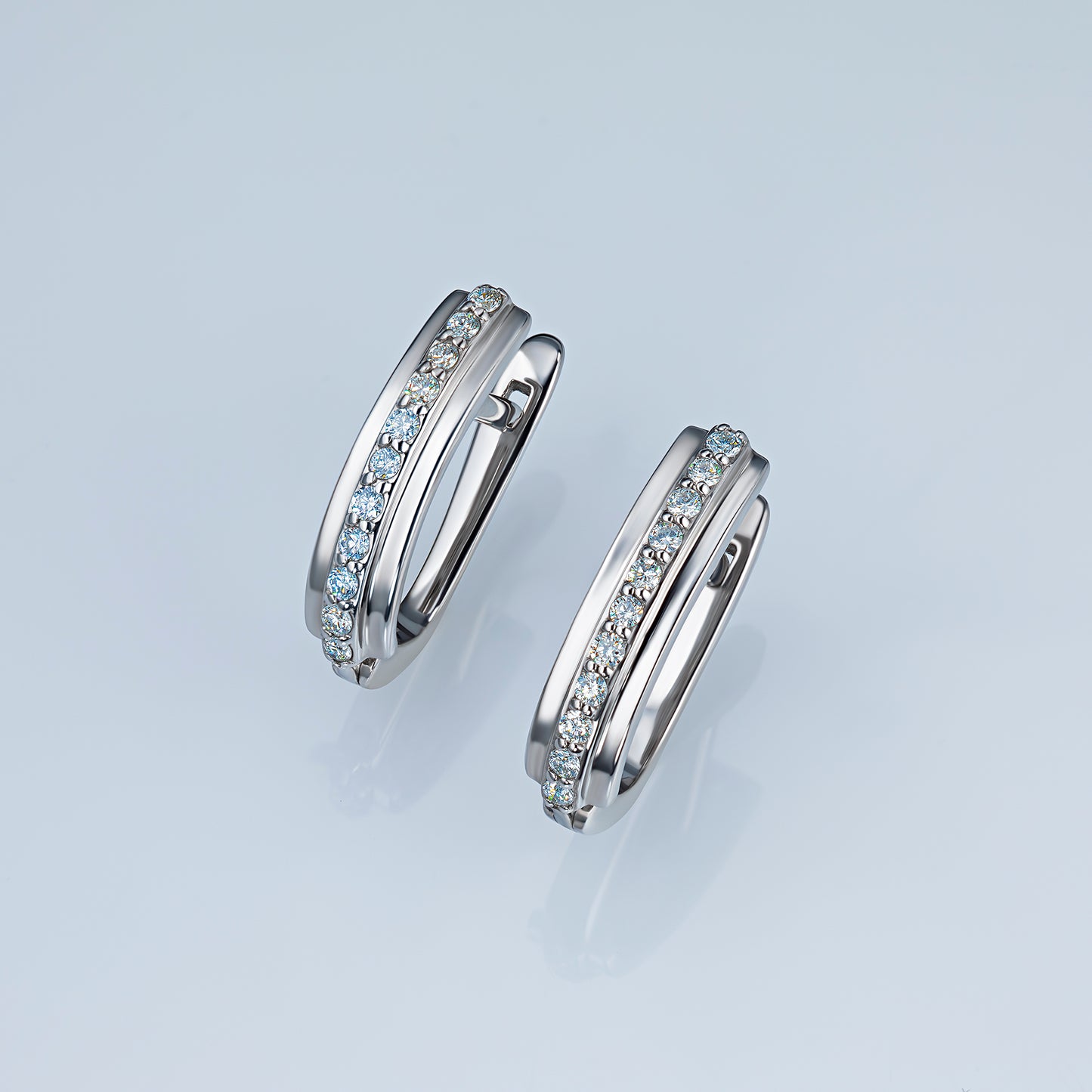 Sterling Silver Earrings with Lab-Created Diamonds 0.430 CT.TW