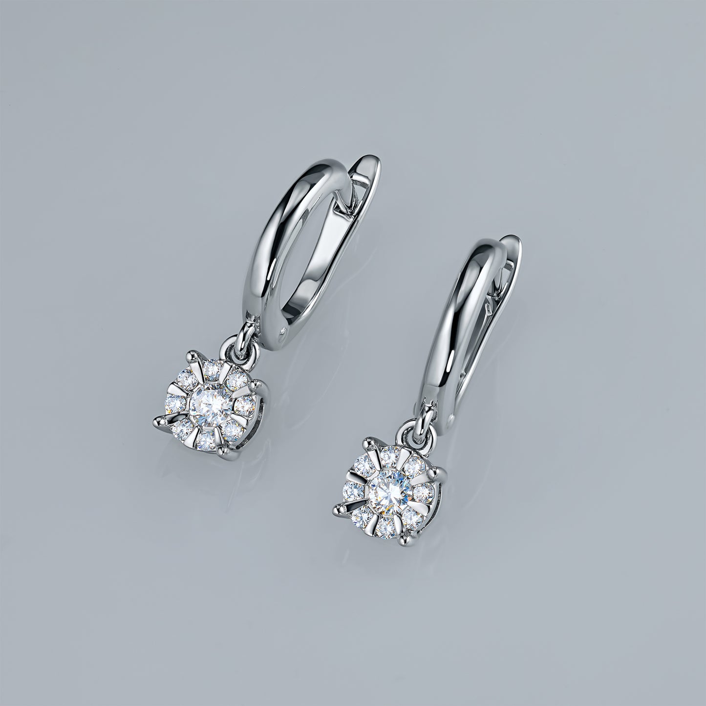 Sterling Silver Earrings with Lab-Created Diamonds 0.480 CT.TW