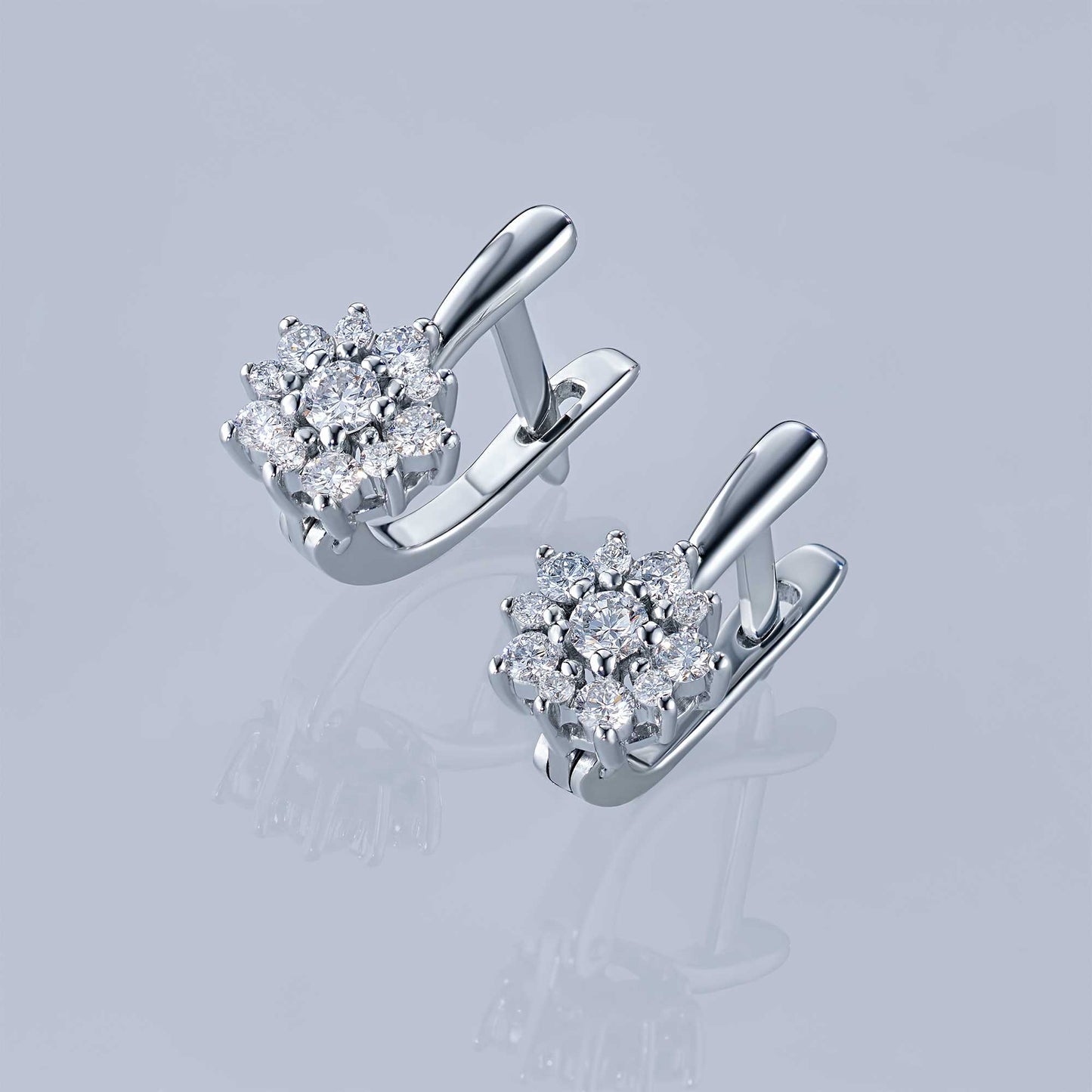Sterling Silver Earrings with Lab-Created Diamonds 0.450 CT.TW