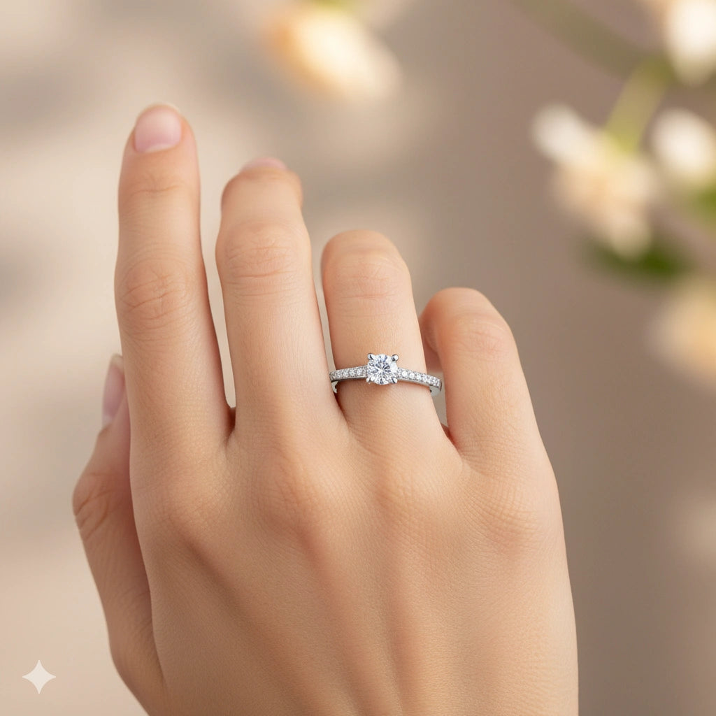 14K White Gold Ring with Lab-Created Diamonds 3.350 CT.TW